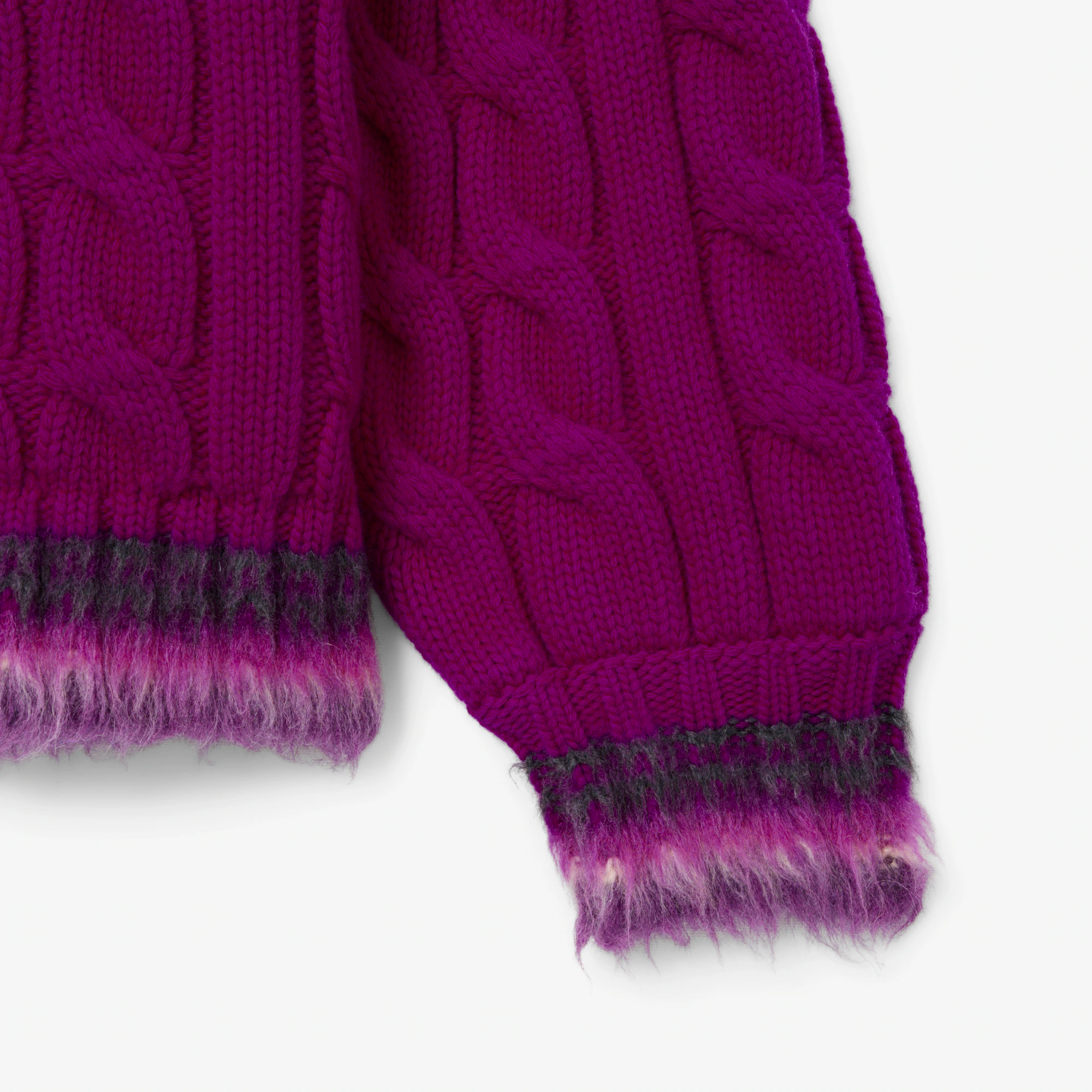 Runway Wool Polo Collar Cable Knit Sweater