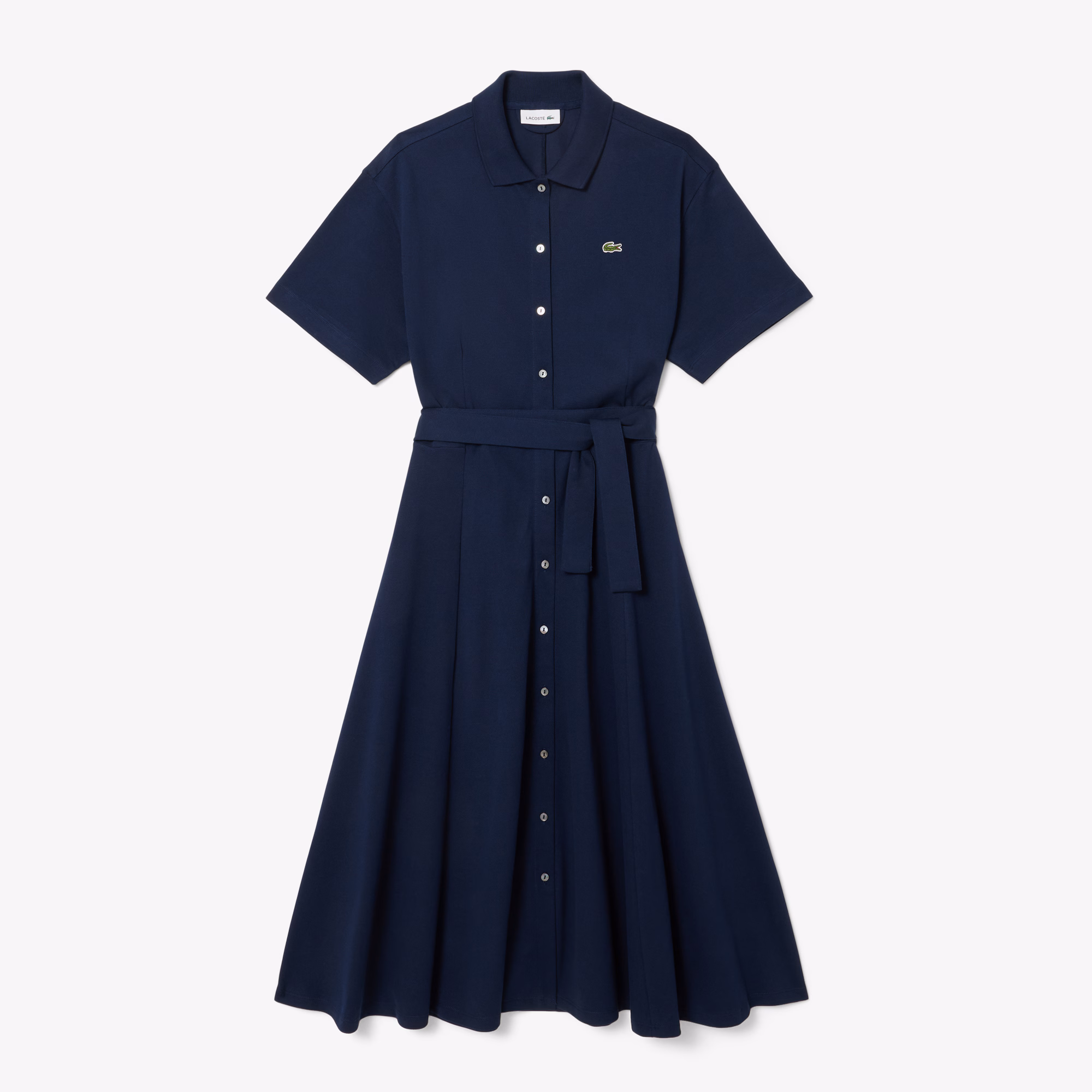 Women's Flared Mini-Piqué Polo Dress
