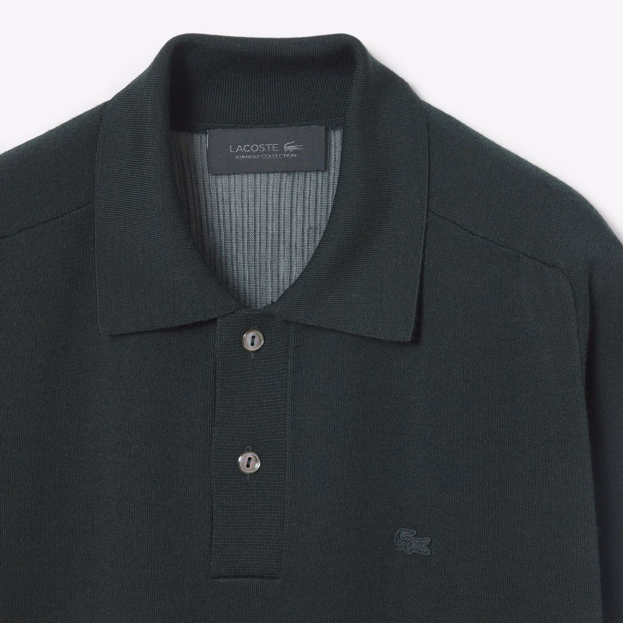 Runway Wool Blend Polo Collar Sweater