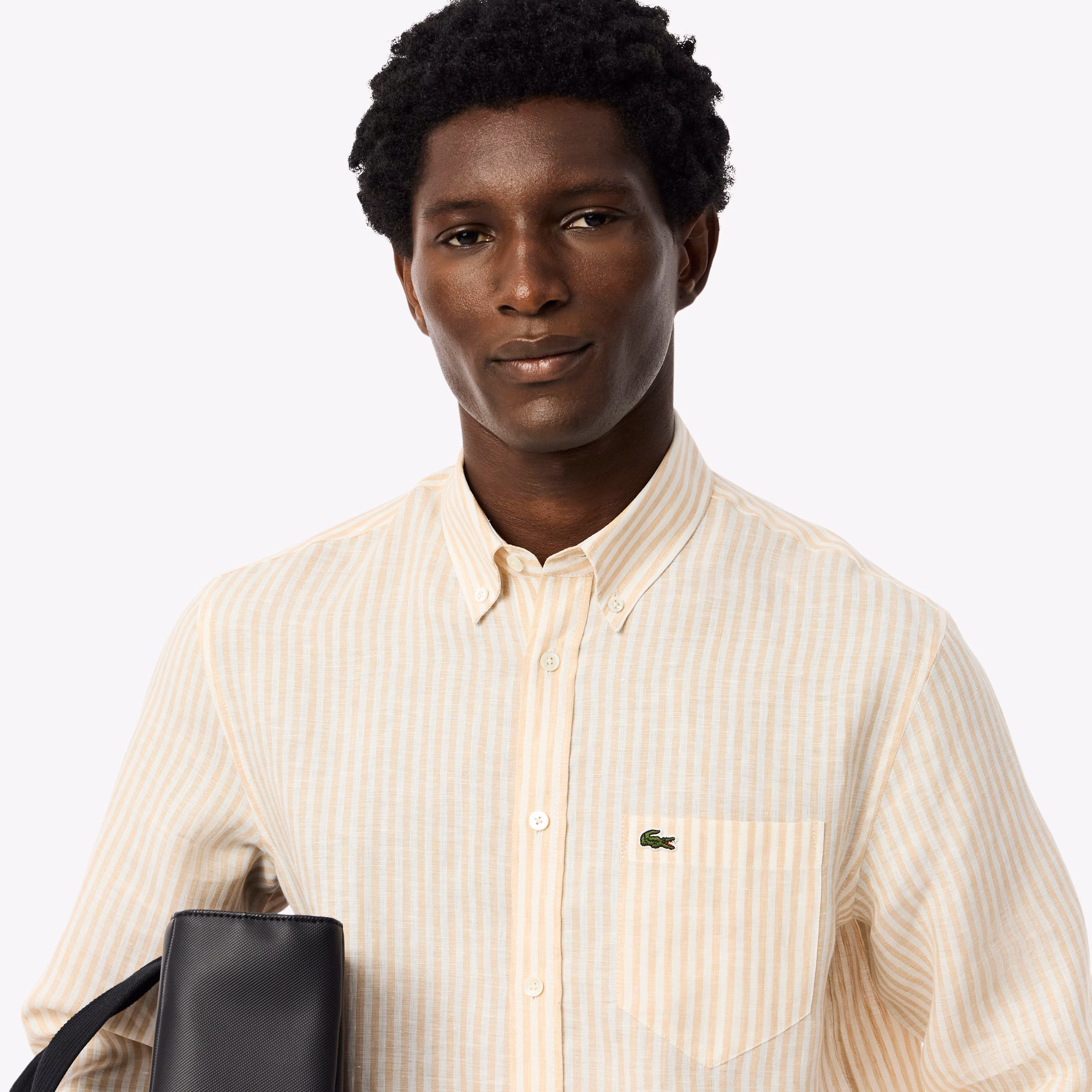 Men's Regular Fit Striped Linen Shirt