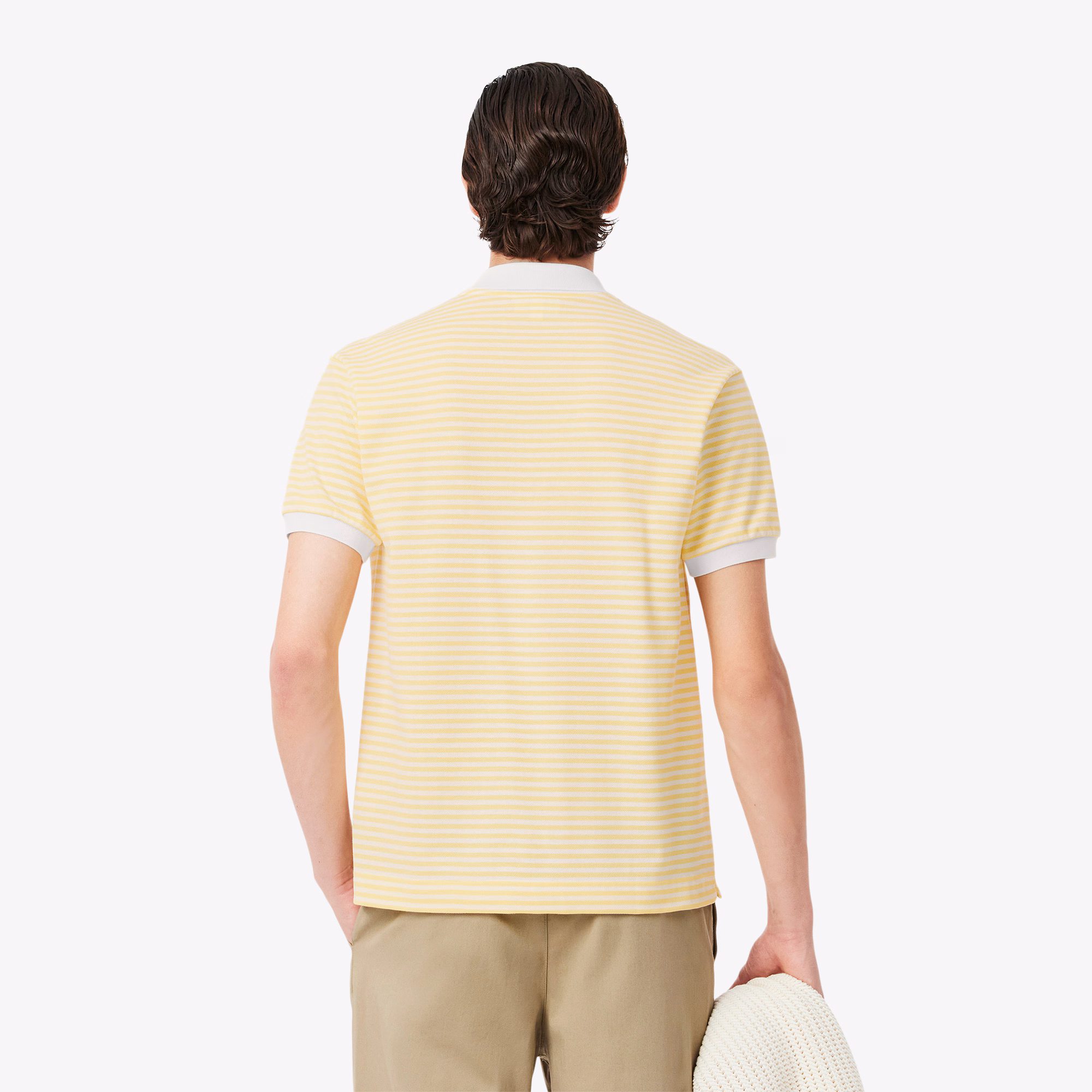 Men's Classic Fit L.12.12 Striped Petit Piqué Polo