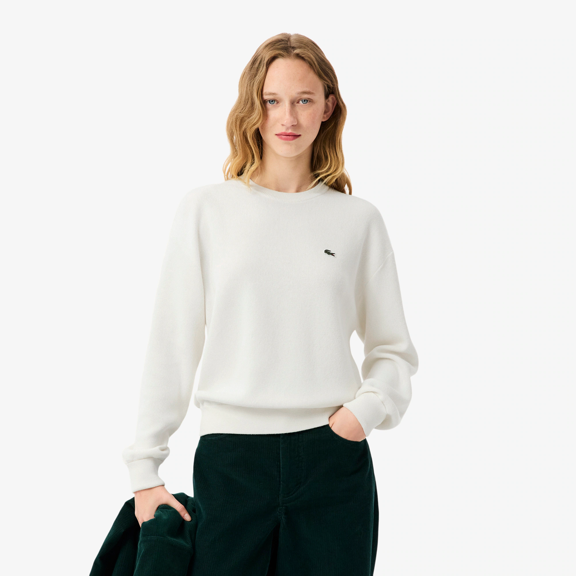 Women's Relaxed Fit Cotton Crew Neck Sweater