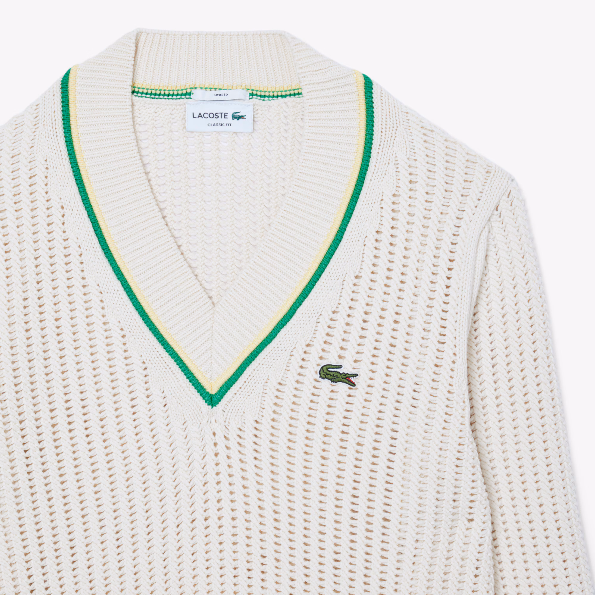 Unisex V-Neck Striped Tennis Sweater