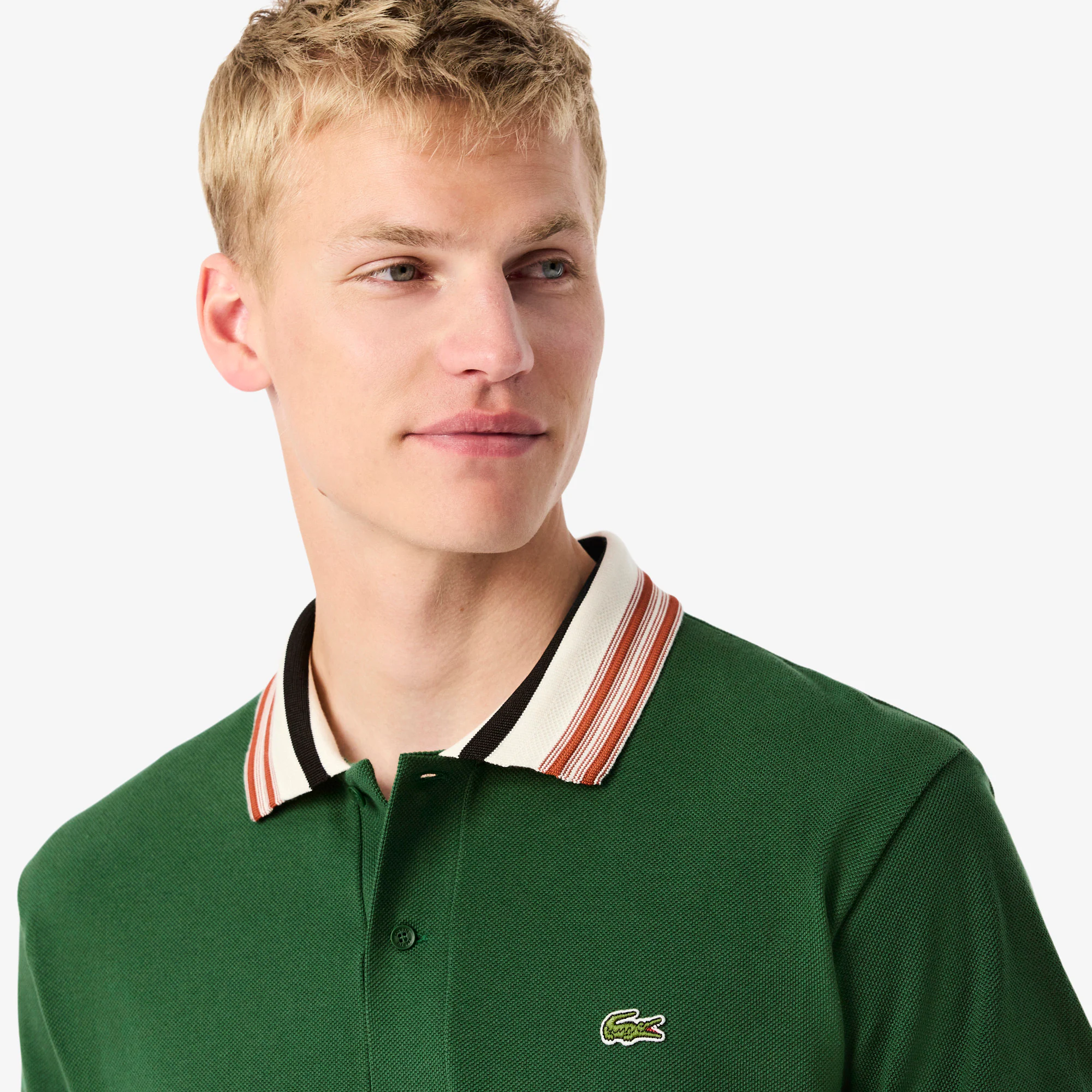 Men's Made In France Classic Fit Stripe Collar Polo