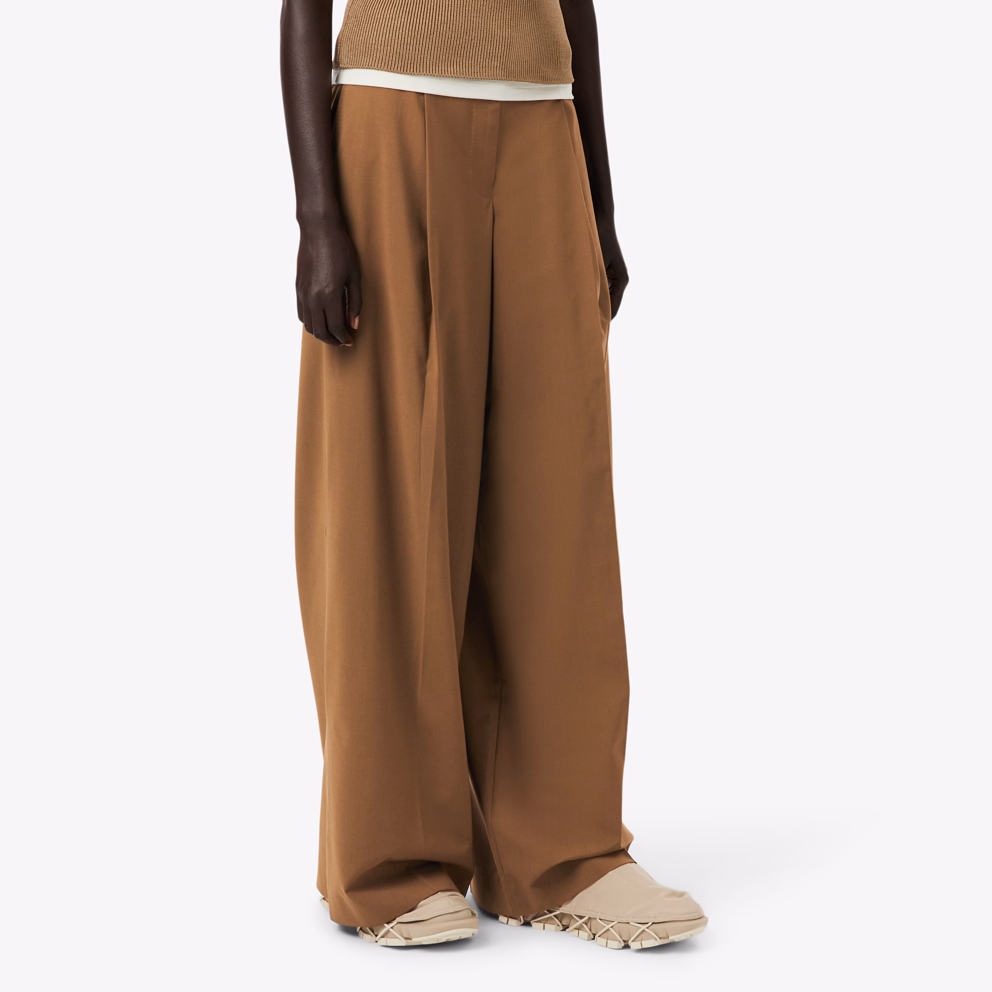 Runway Wide Fit Wool Blend Pants