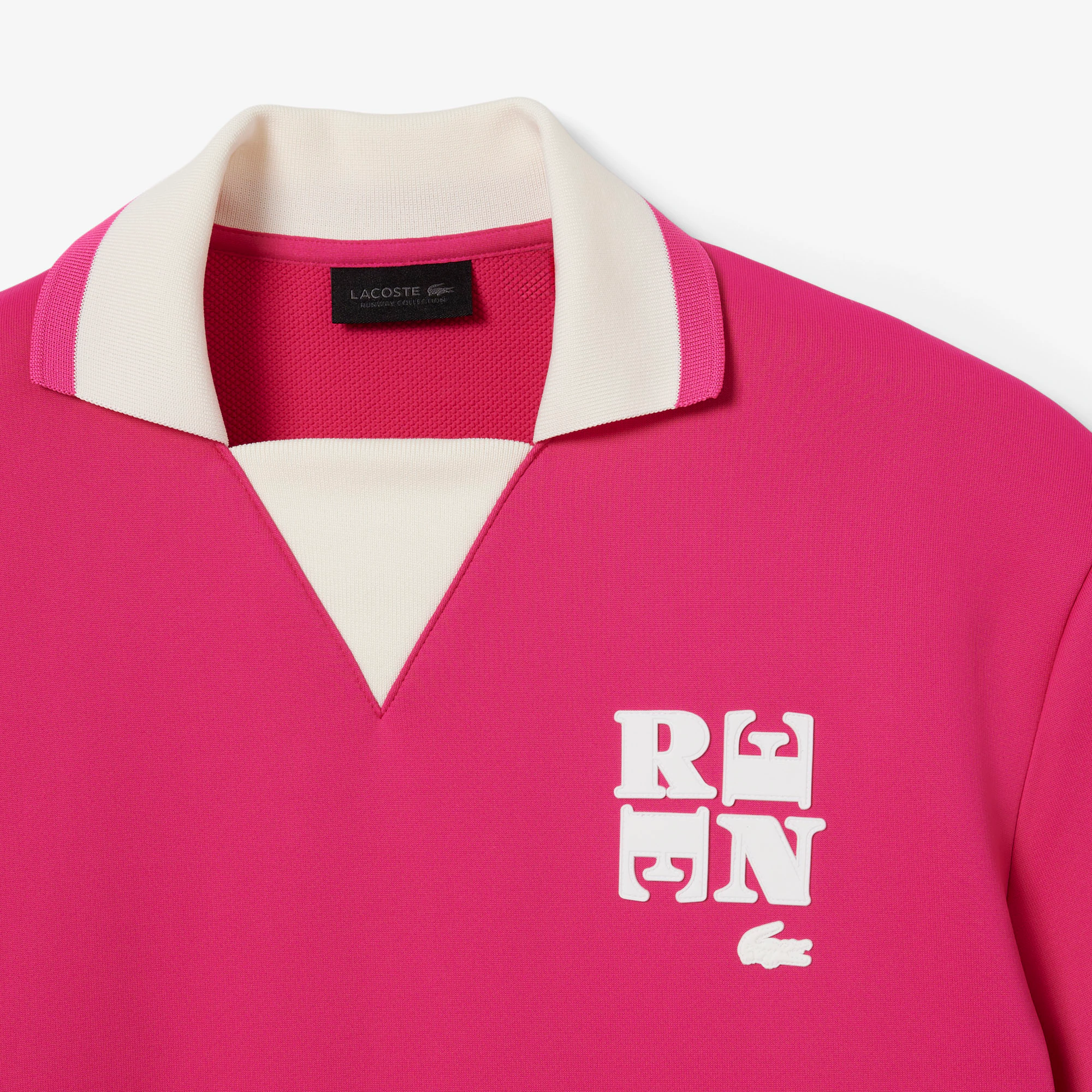 Runway Badge Accent Oversized Satin Polo Shirt