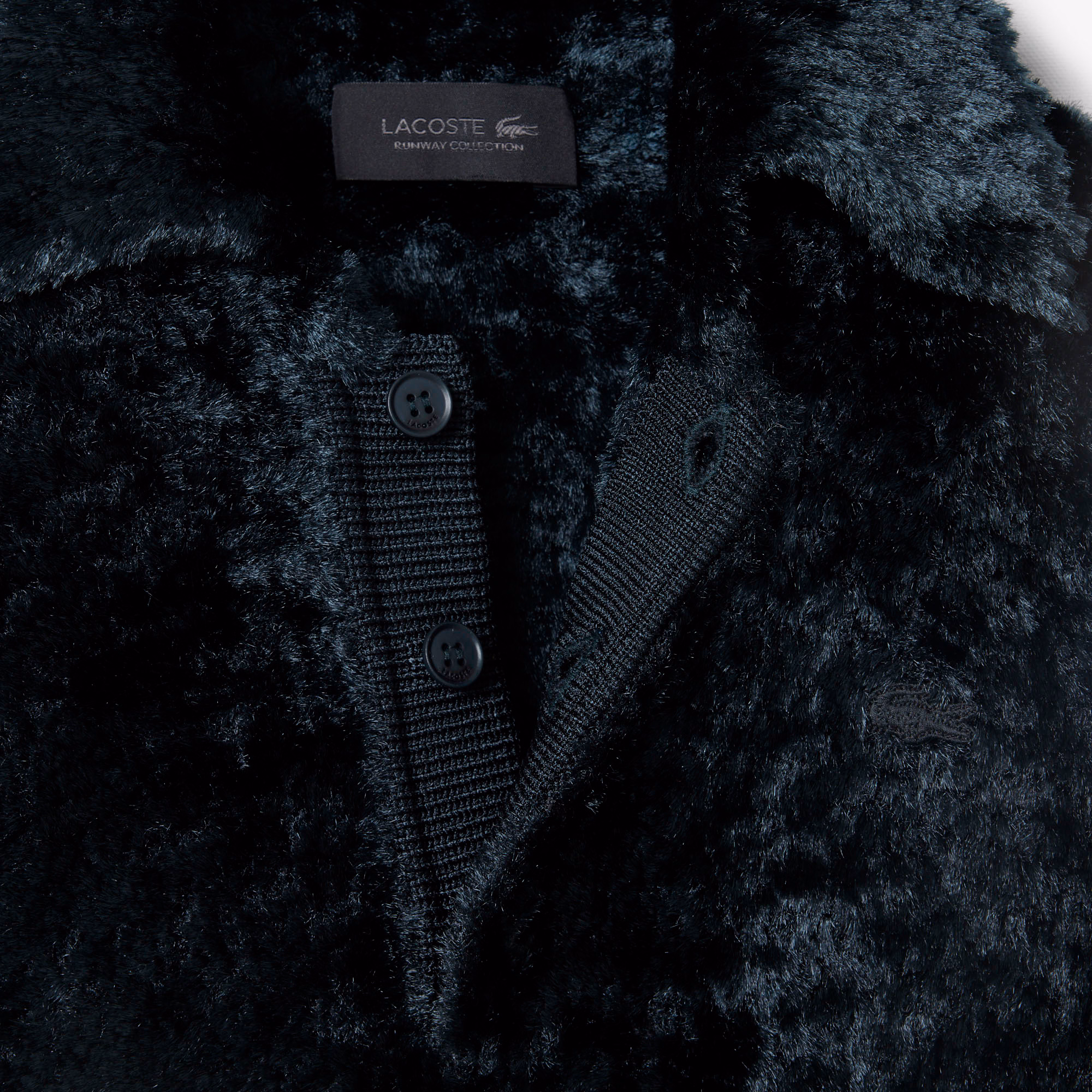 Runway Polo Collar Velour Sweater