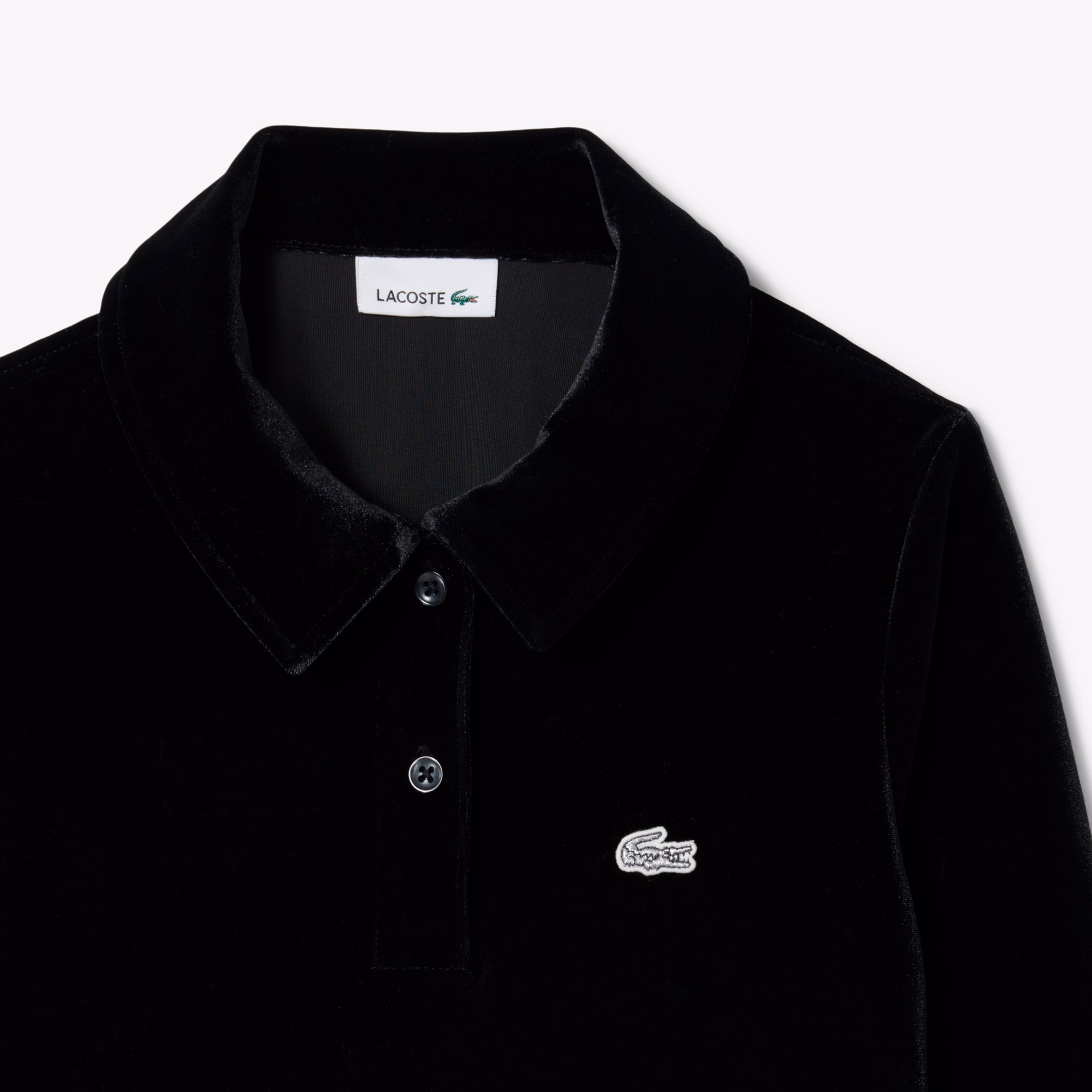 Girls' Shiny Stretch Velour Polo Dress