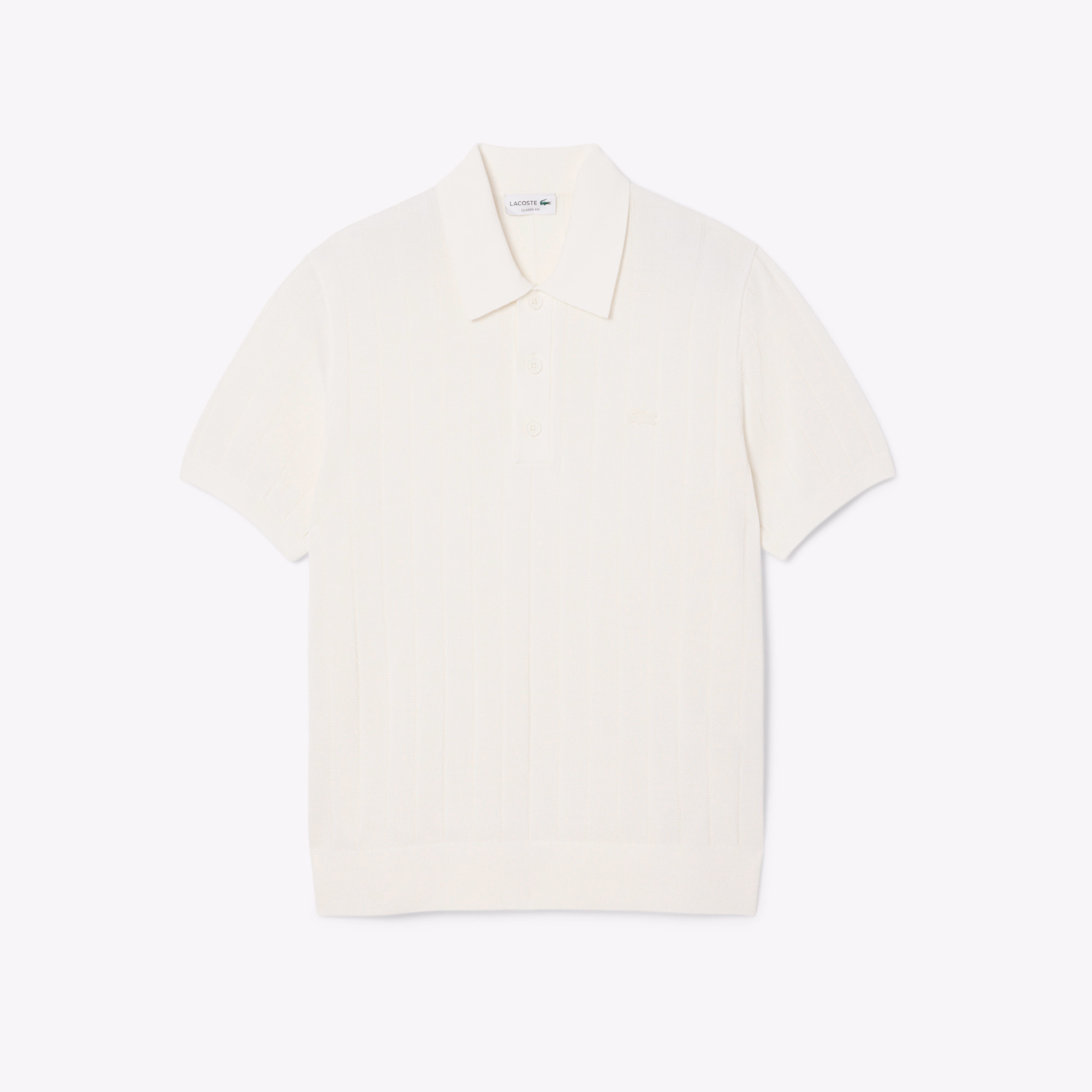 Men's Fluid Ribbed Knit Polo Collar Sweater