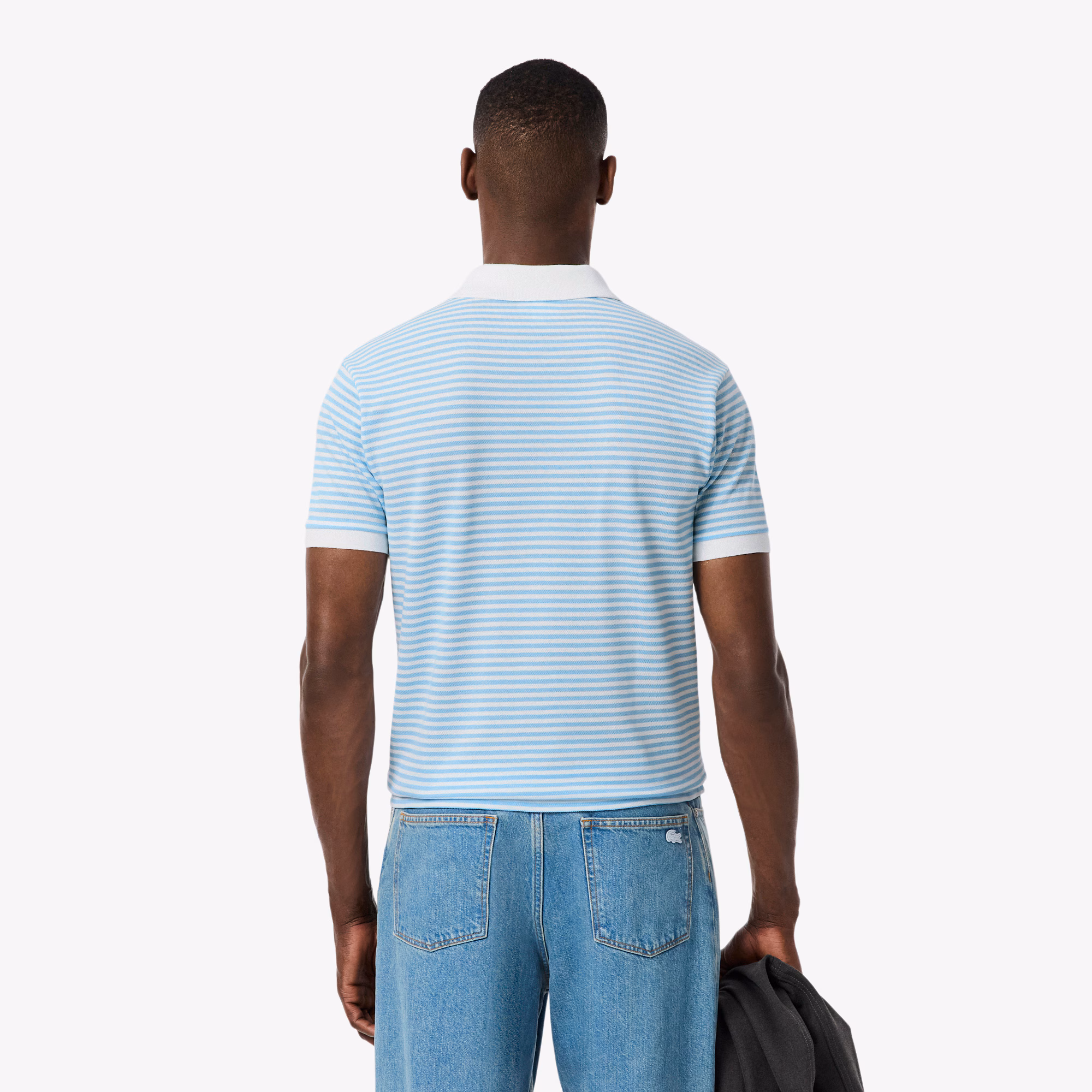 Men's Classic Fit L.12.12 Striped Petit Piqué Polo