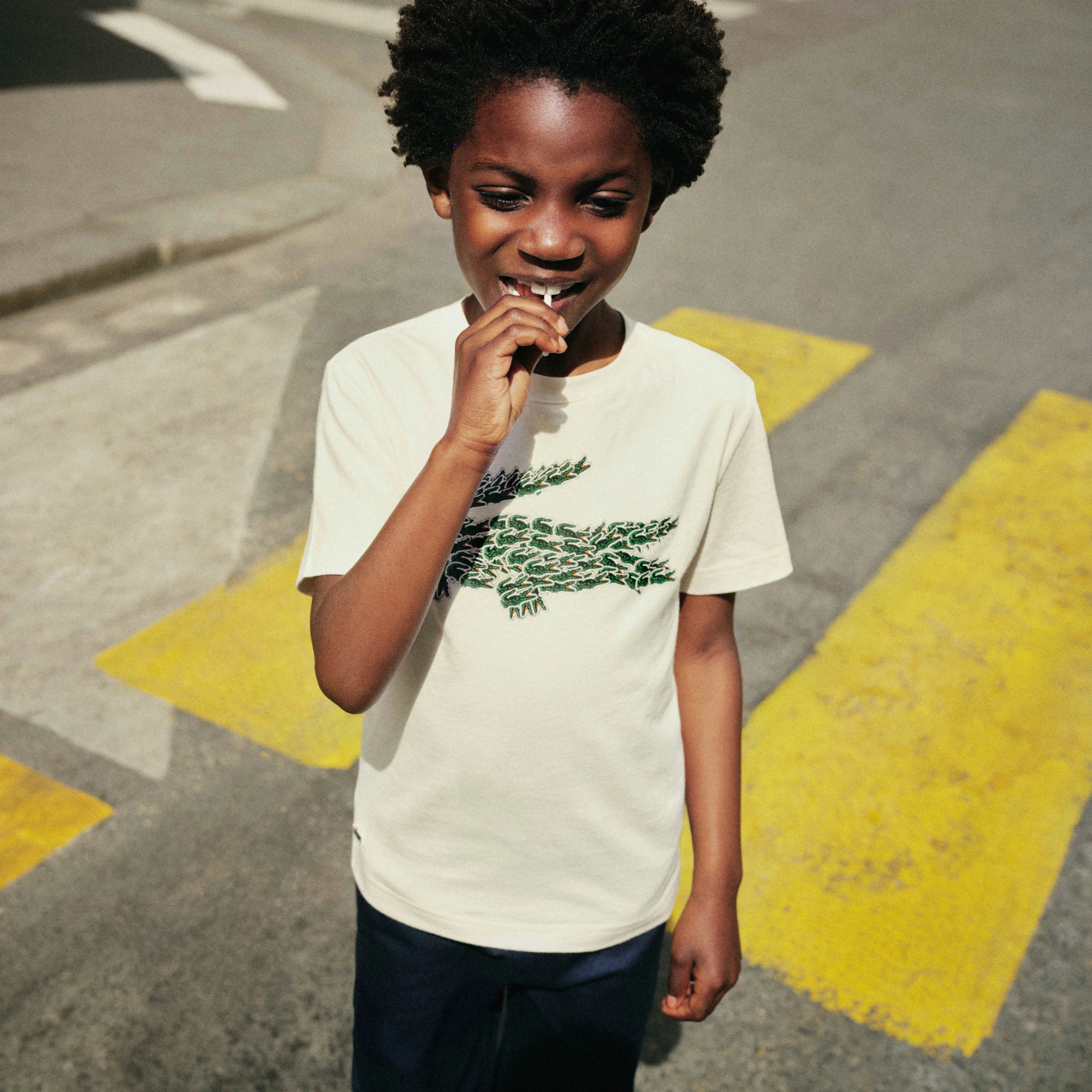 Boys' Crocodile Print Cotton T-Shirt