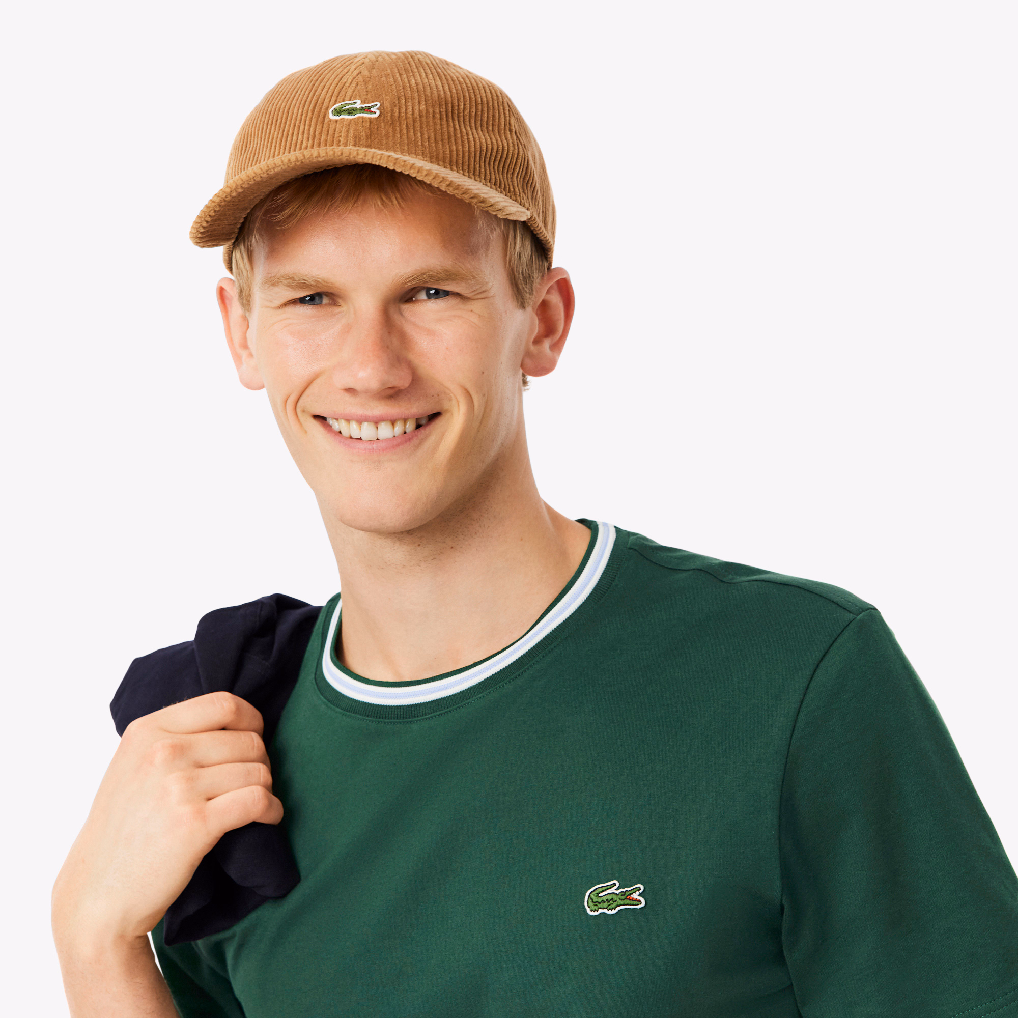 Men's Regular Fit Ribbed Collar Cotton T-Shirt