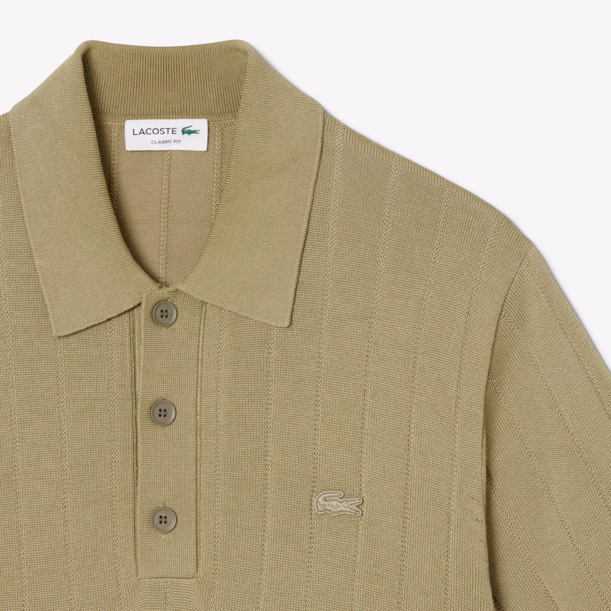 Men's Fluid Ribbed Knit Polo Collar Sweater