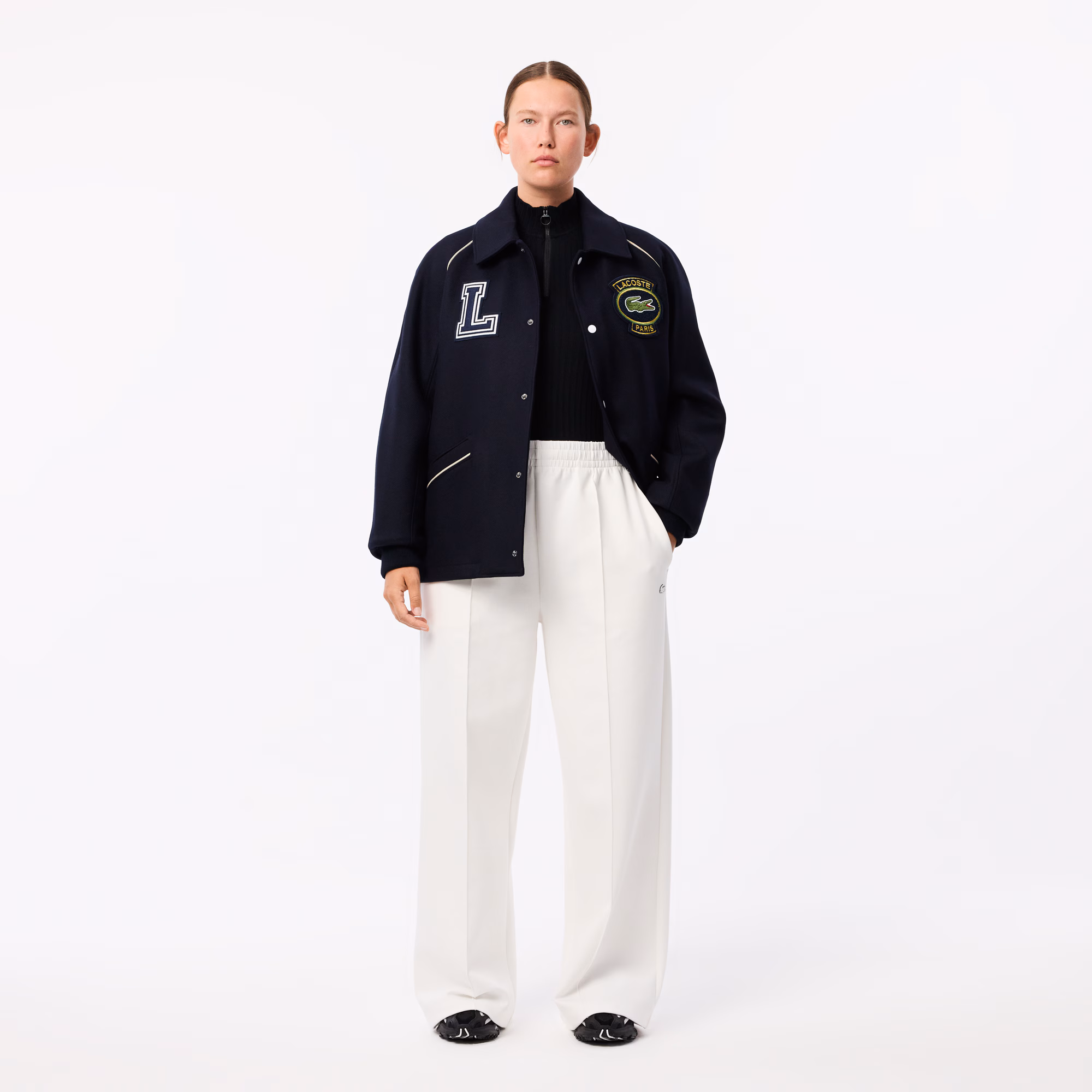 Women's Slim Fit High Zip Neck Polo