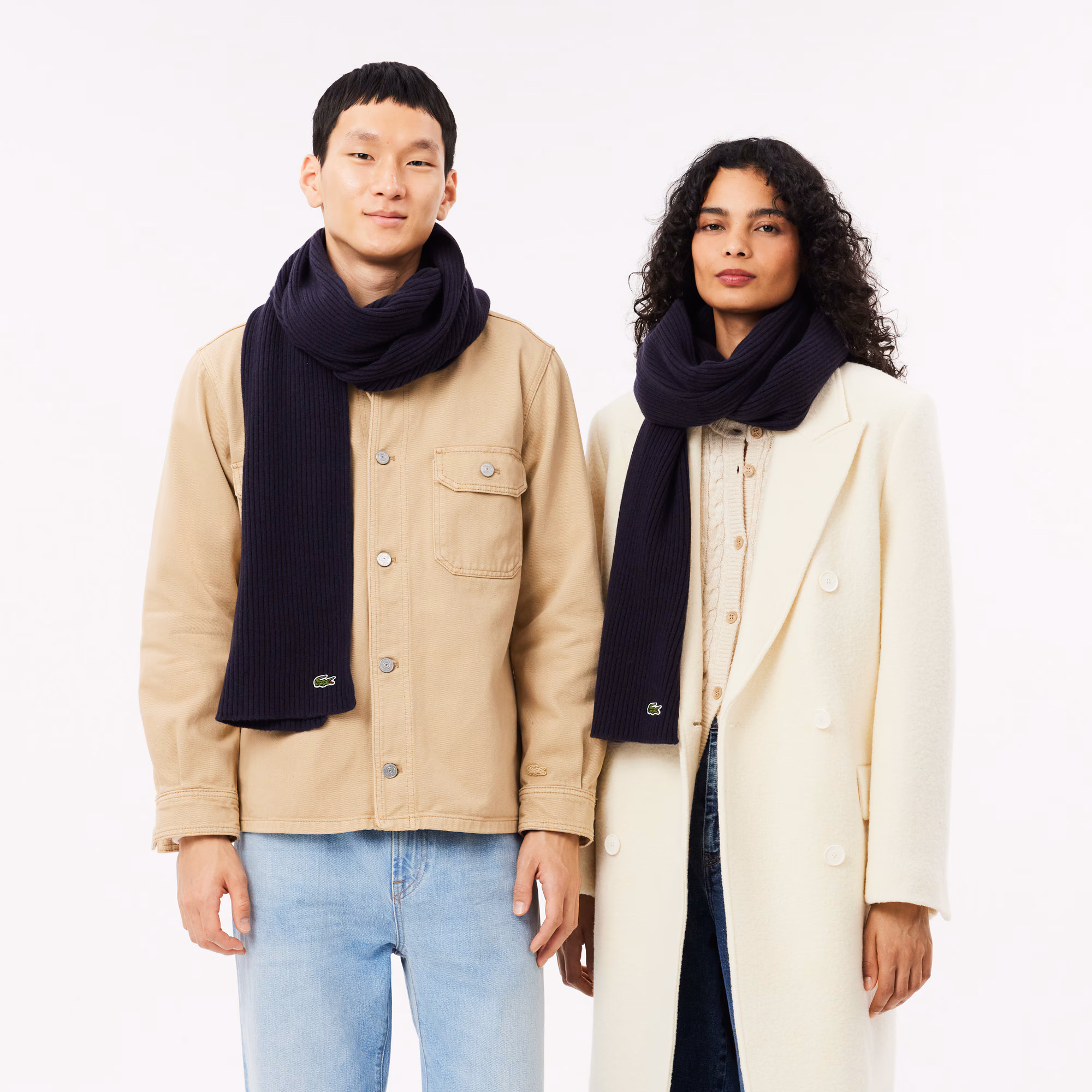 Unisex Ribbed Wool Scarf