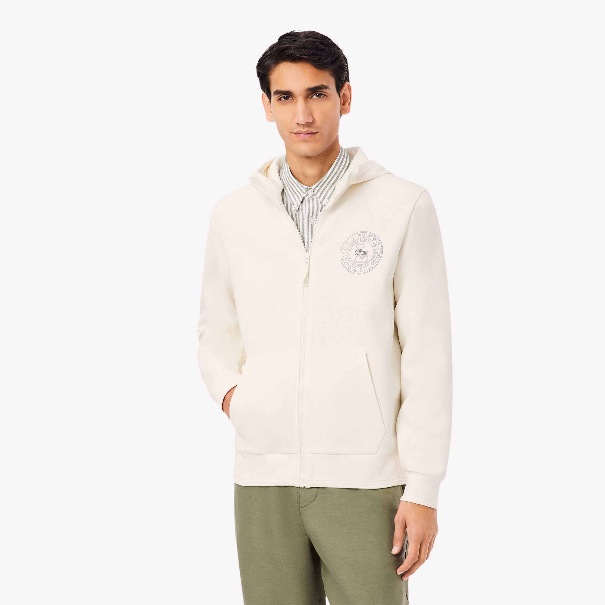 Men's Classic Fit Zip-Up Piqué Sweatshirt