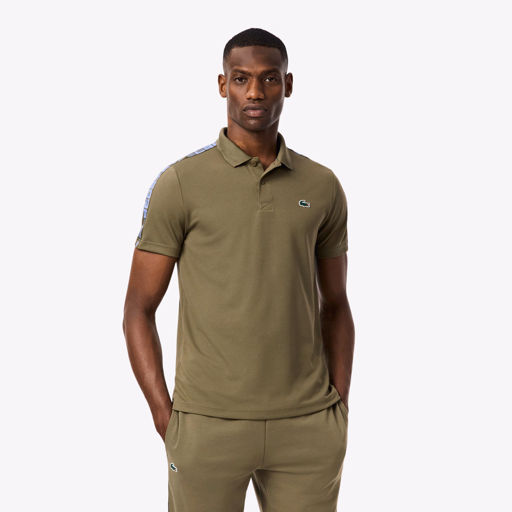 Men's Ultra Dry Branded Stripe Tennis Polo