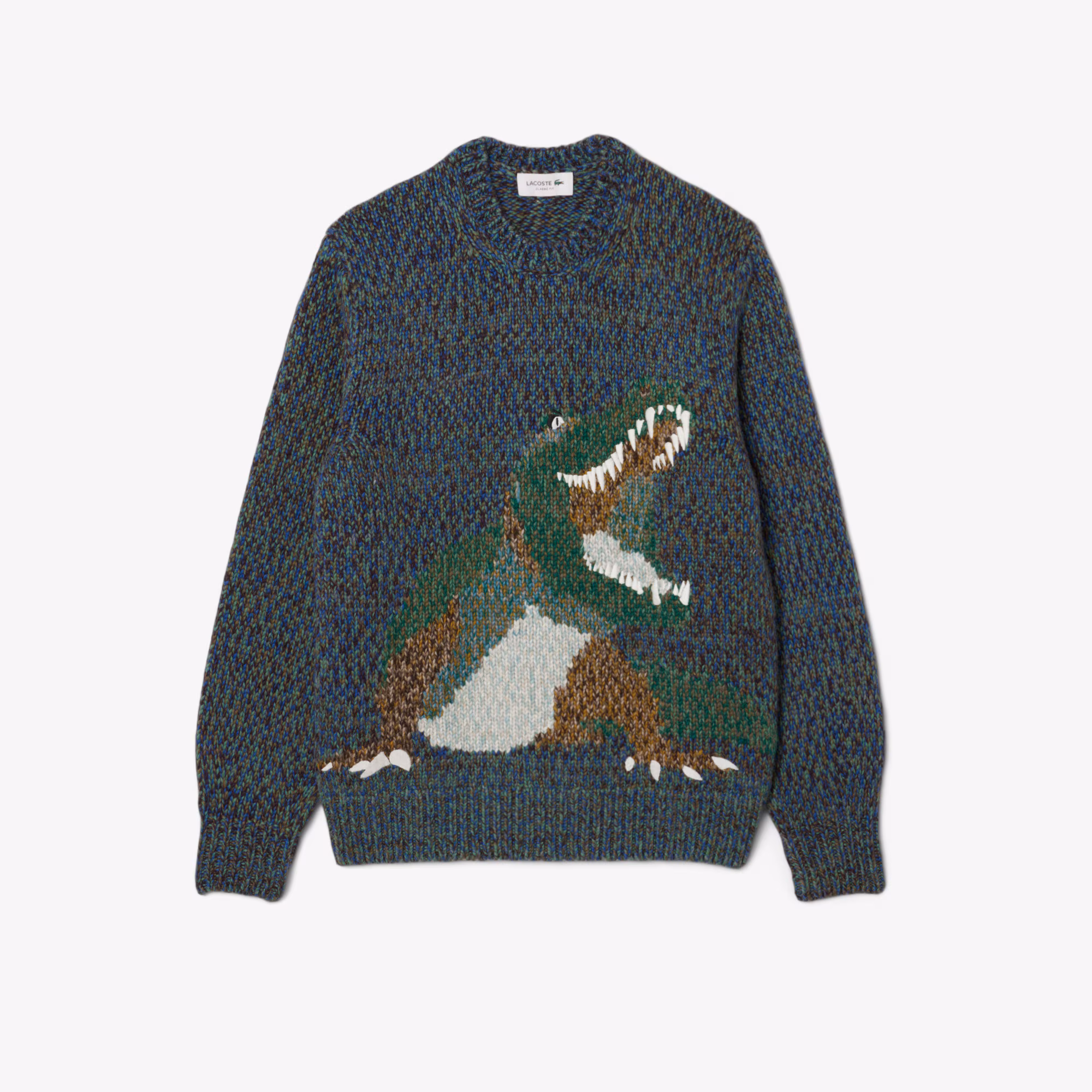Men's Knit Intarsia Crocodile Sweater