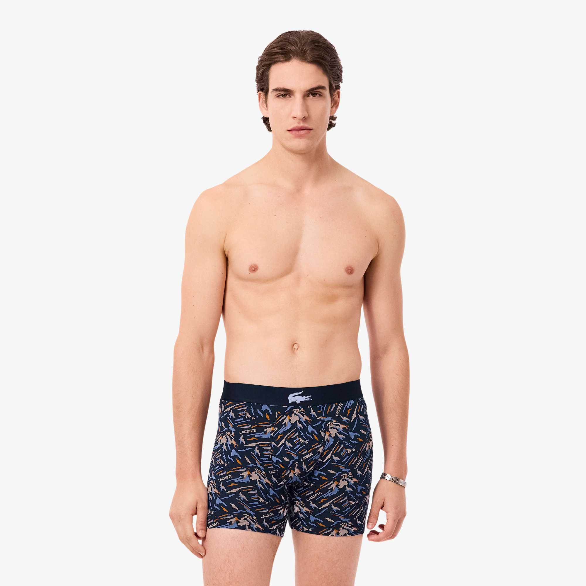 Men's Printed Stretch Cotton Boxer Briefs