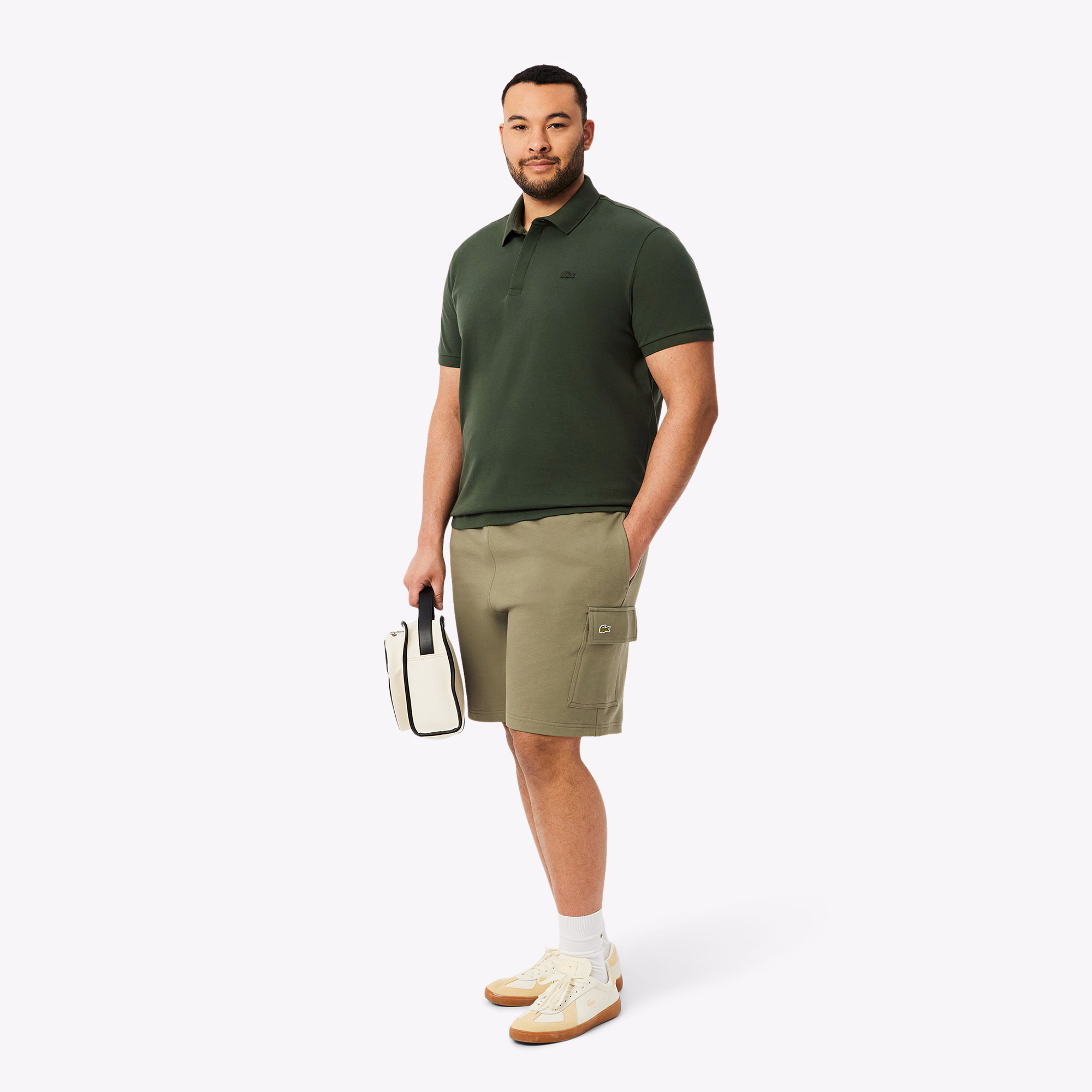 Men's Cotton Fleece Cargo Shorts