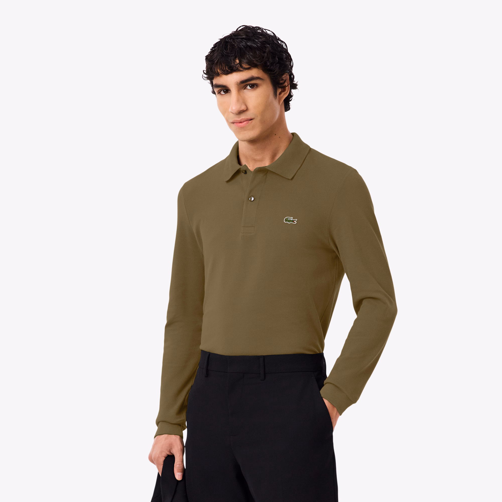 Men's Slim Fit L.12.12 Long Sleeve Polo