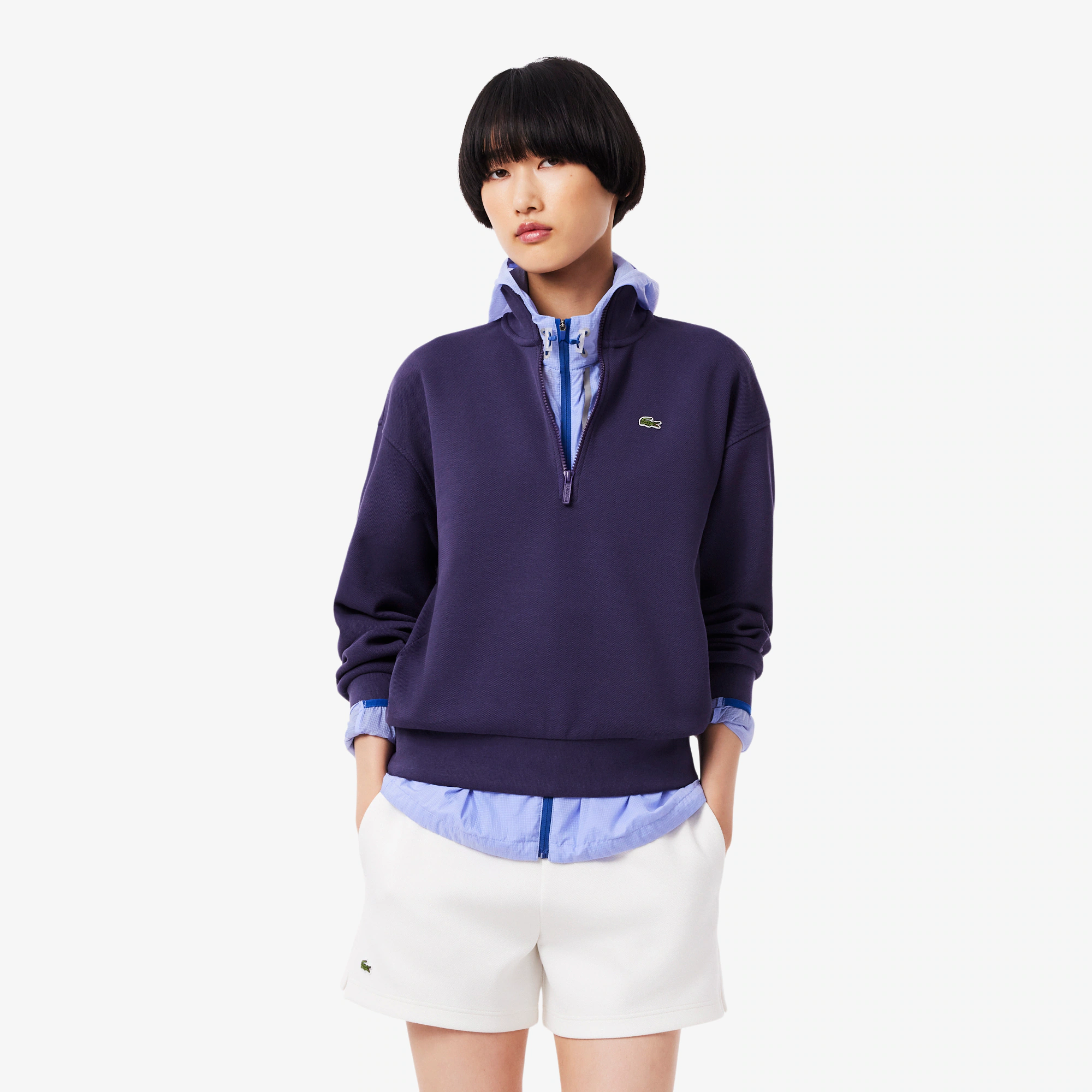 Women's Zip-Up Piqué Sweatshirt