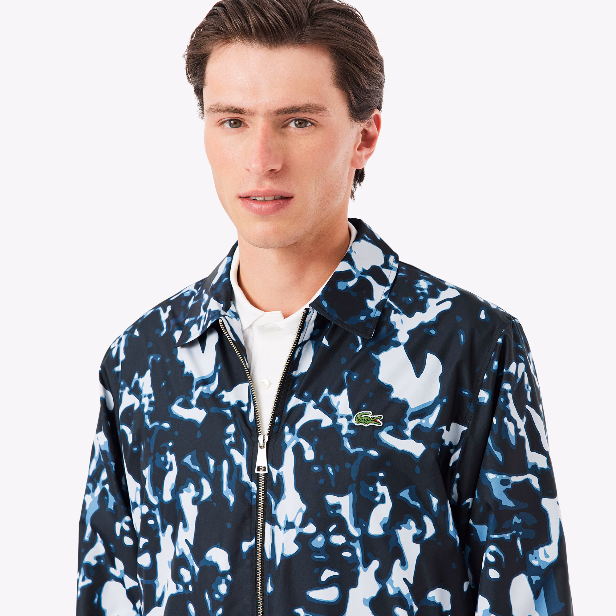 Men's Print Motif Water-Repellent Windbreaker