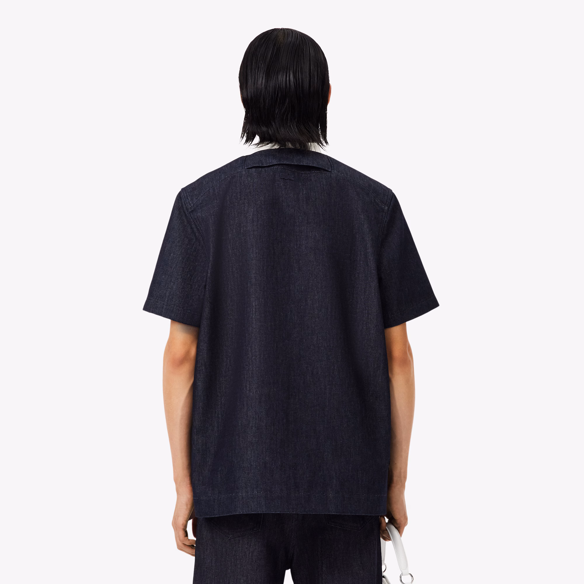 Runway Loose Fit Denim Polo Shirt