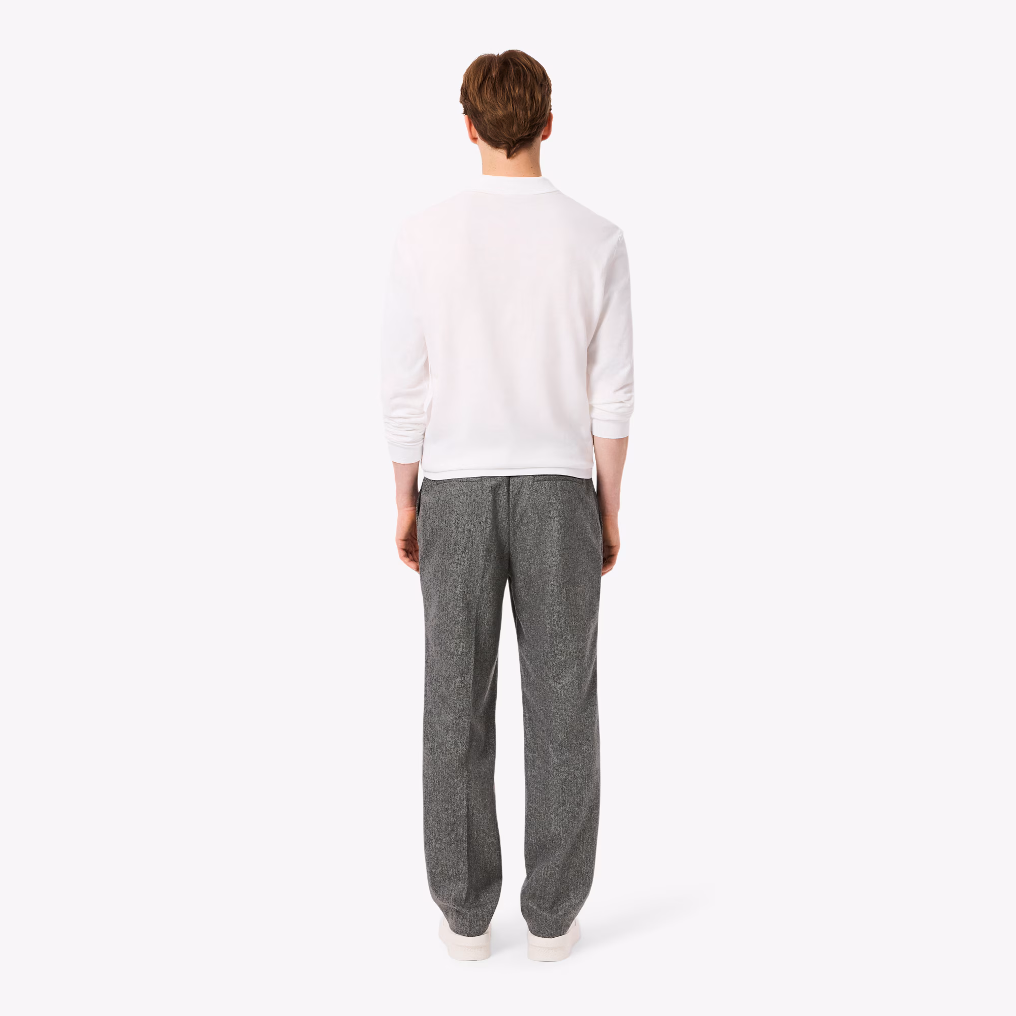Men's Straight Fit Chevron Wool Pants