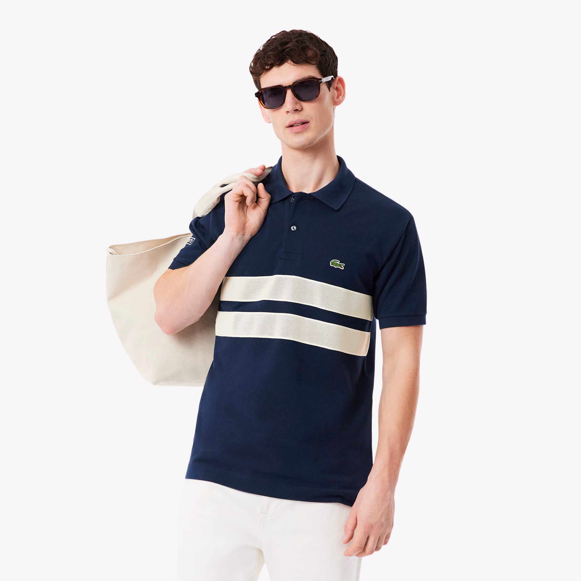 Men's Bold Stripes Classic Fit L.12.12 Polo
