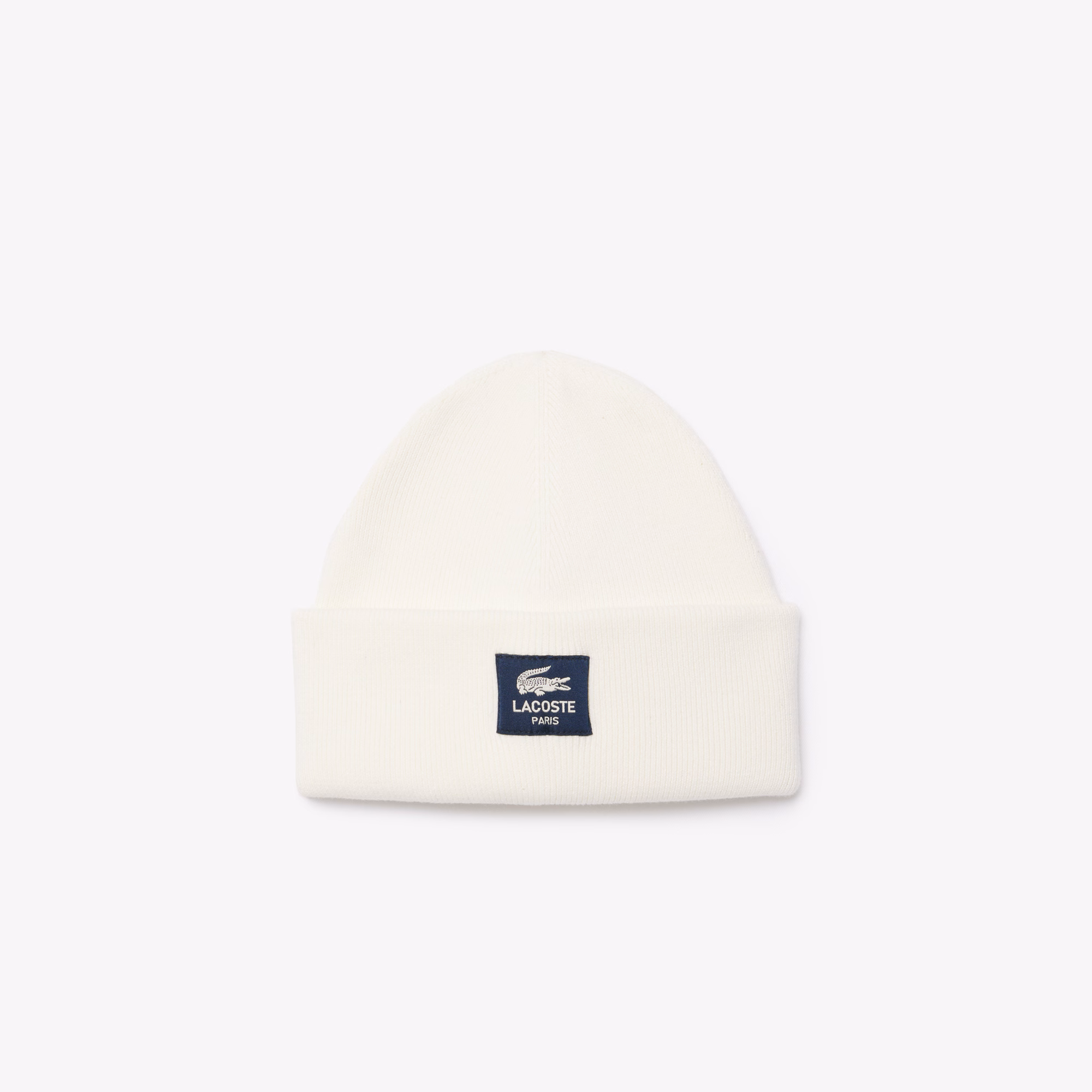 Unisex Ribbed Cotton Badge Beanie