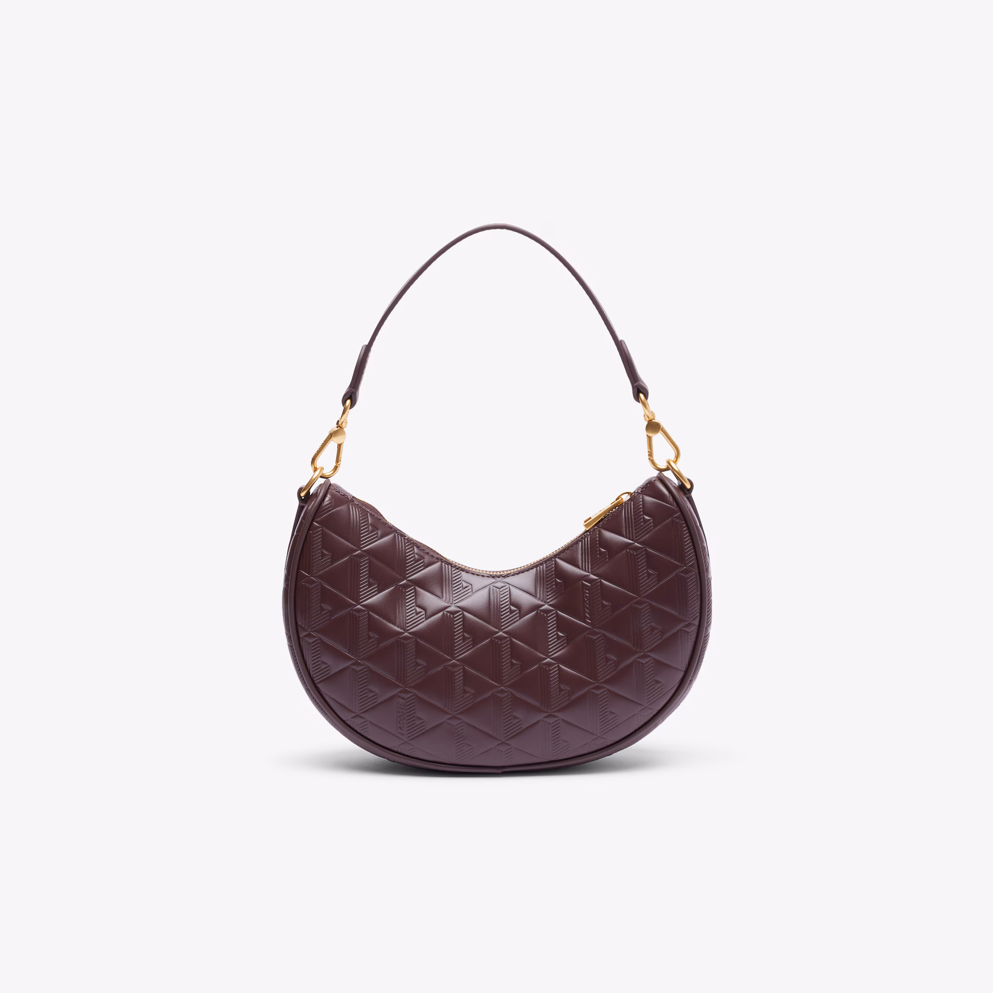 Maheki Embossed Leather Half Moon Bag
