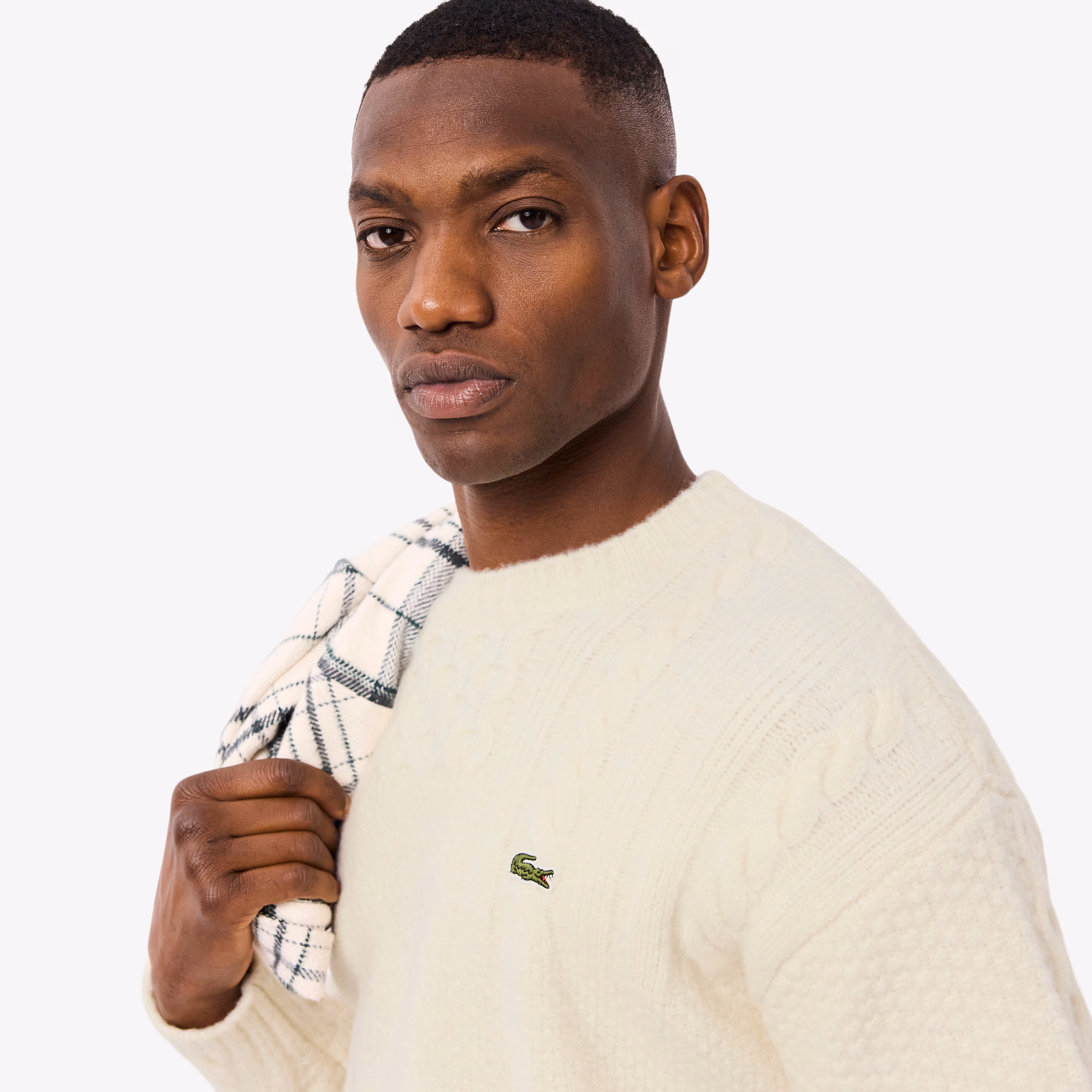 Men's Relaxed Fit Patchwork Effect Wool Sweater