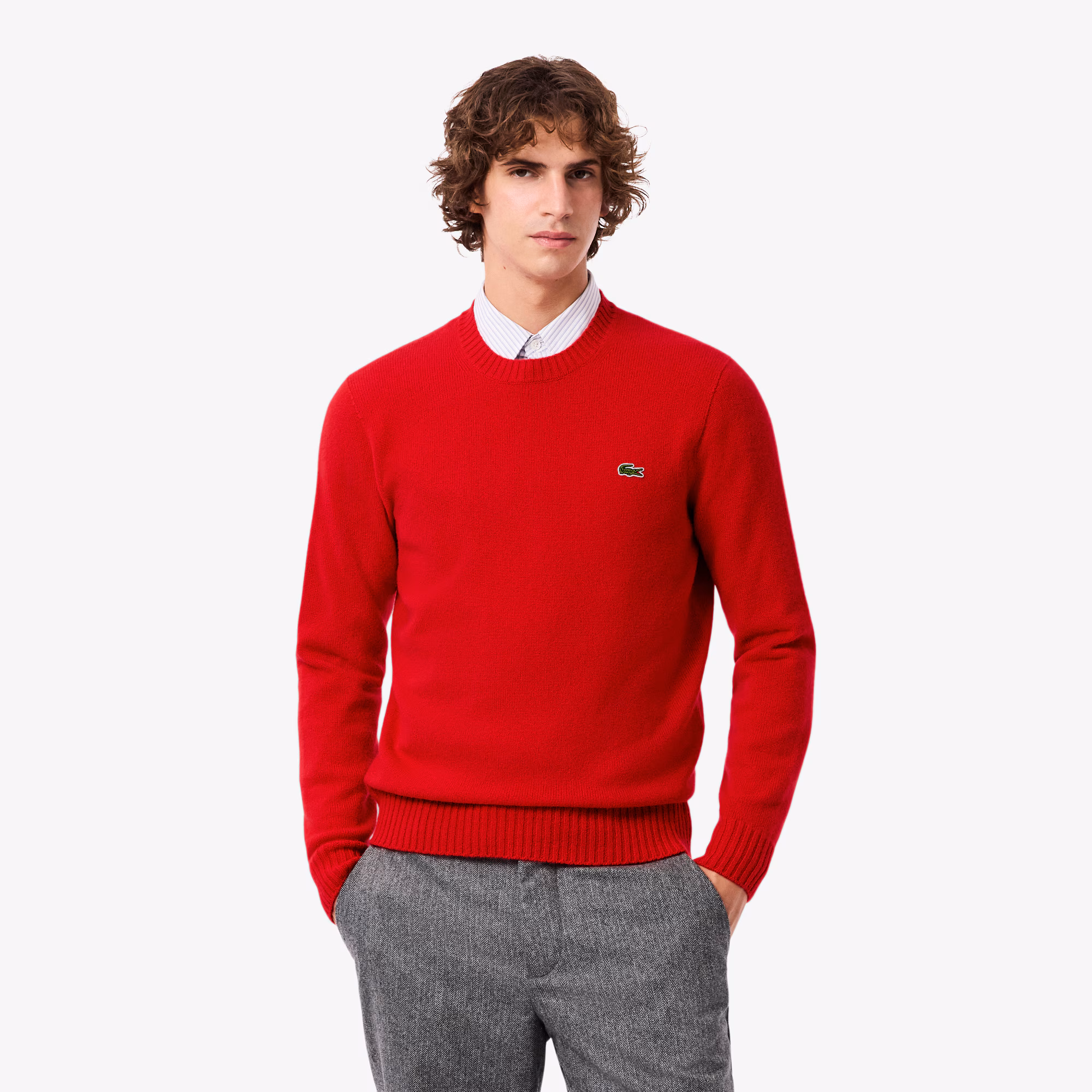 Men's 3D Knit Cashmere Crew Neck Sweater