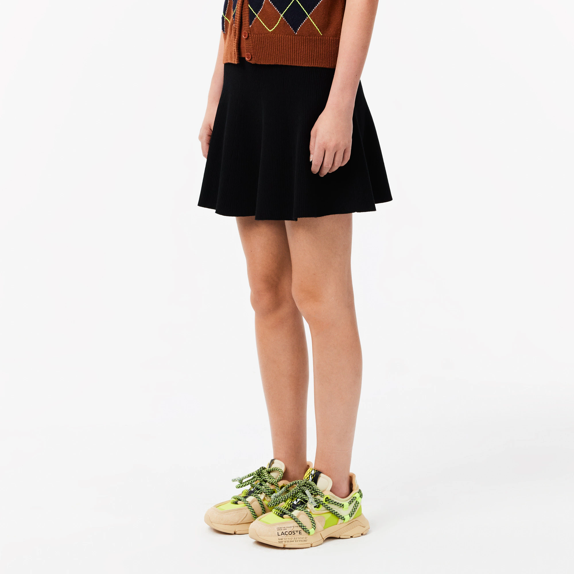 Women's 3D Ribbed Knit Flared Skirt