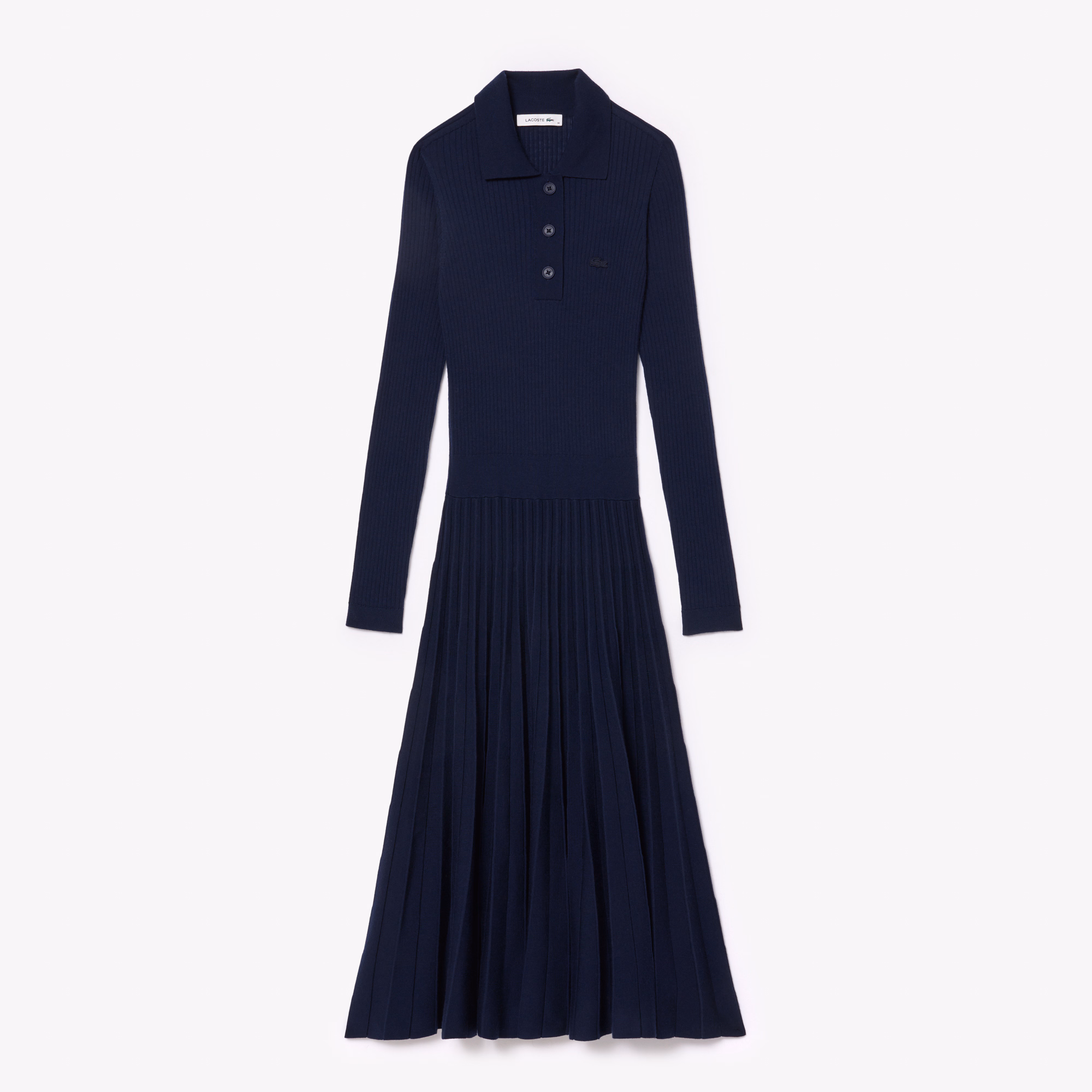 Women's Long Sleeve Ribbed Wool Dress