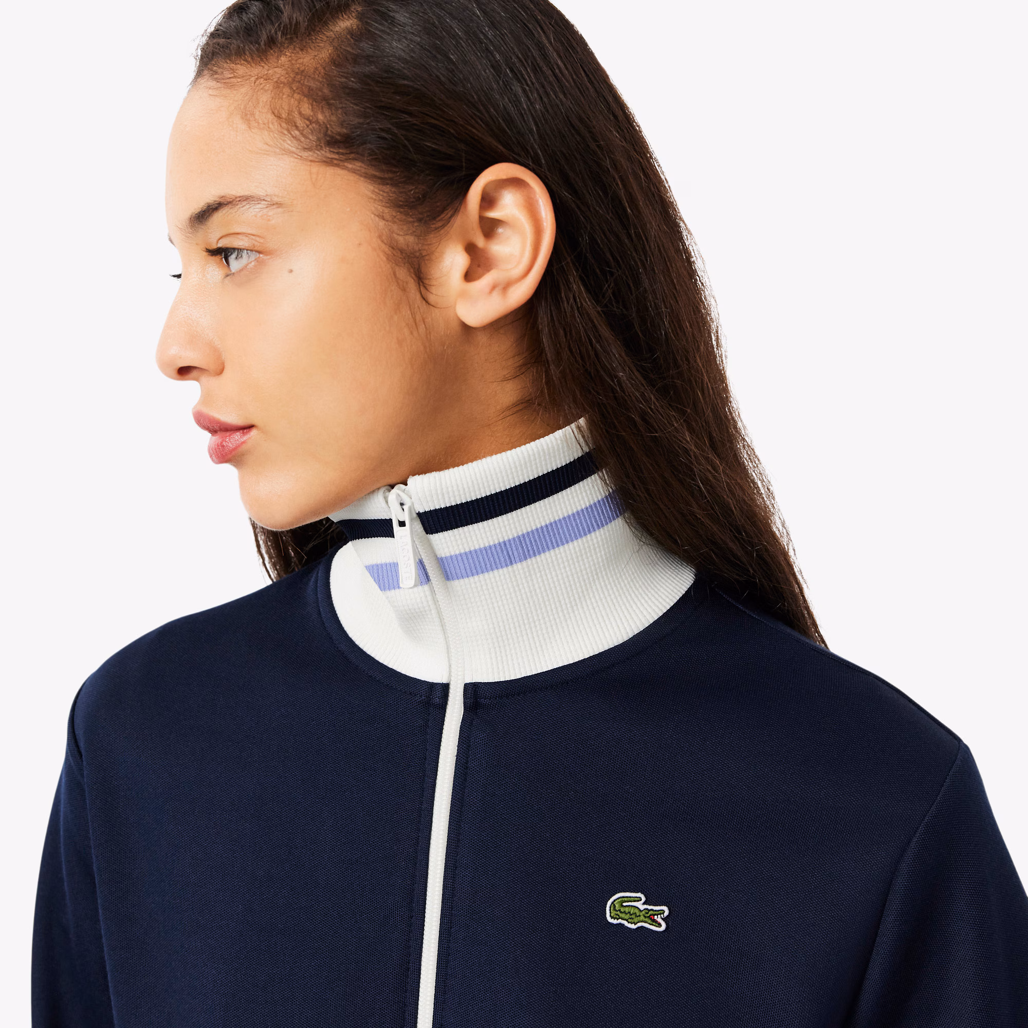 Women's Zip-Up Stripe Accent Sweatshirt