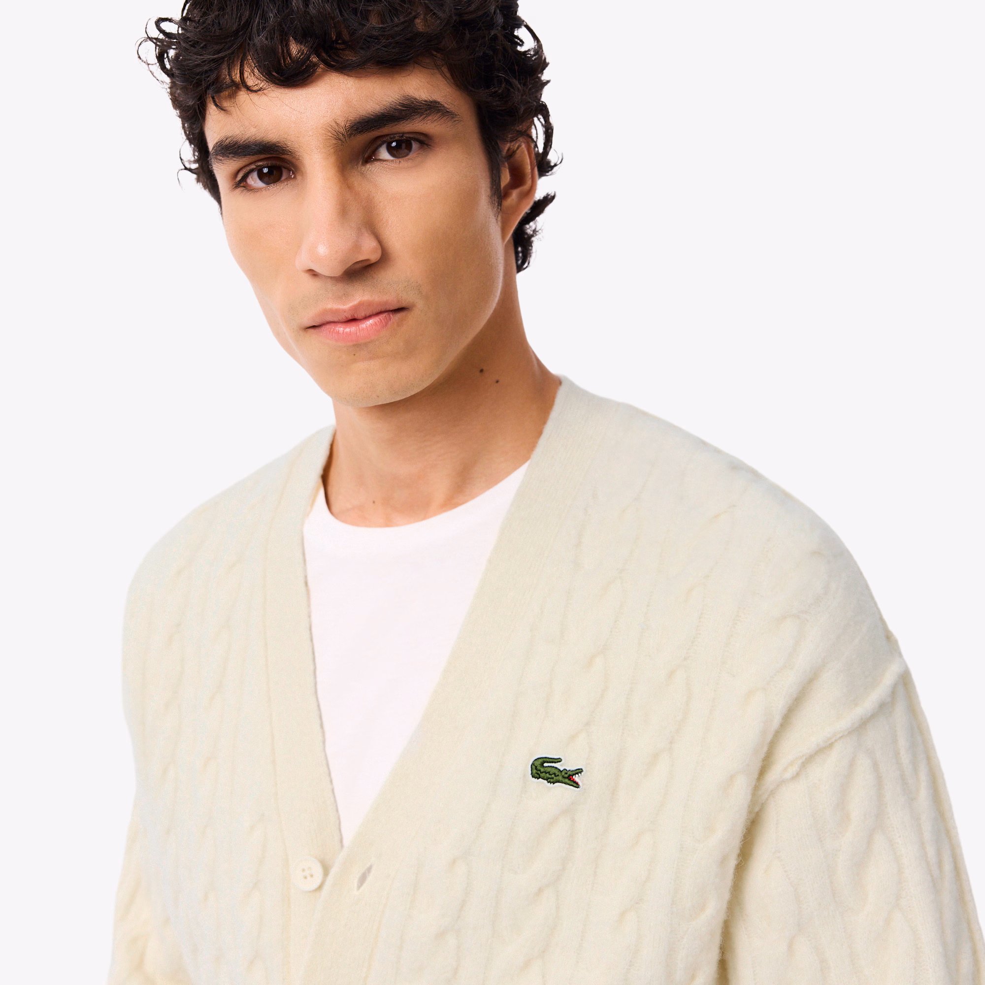 Men's Cable Knit Wool Cardigan
