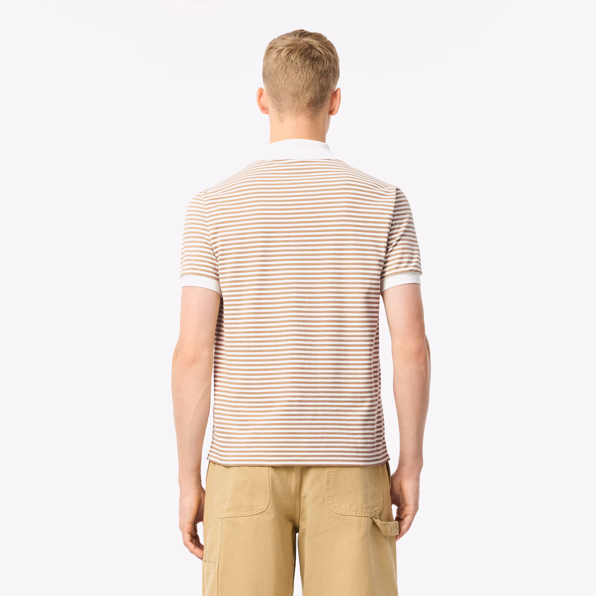Men's Classic Fit L.12.12 Striped Petit Piqué Polo