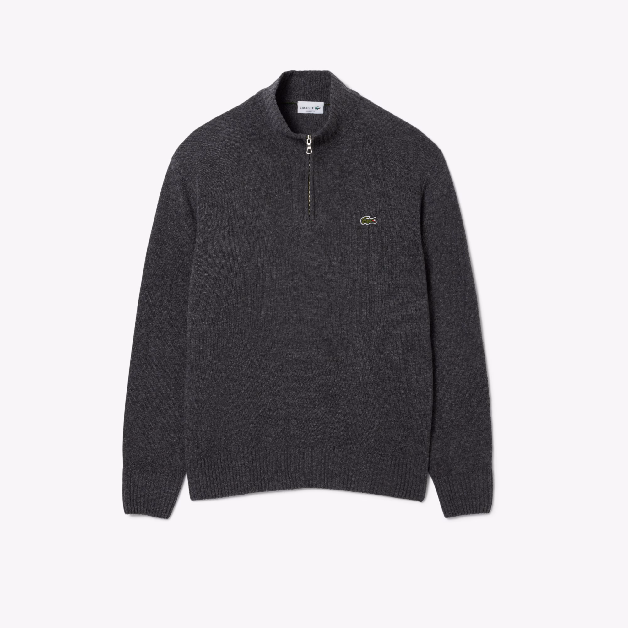 Men's Zip-Up High-Neck Wool Sweater