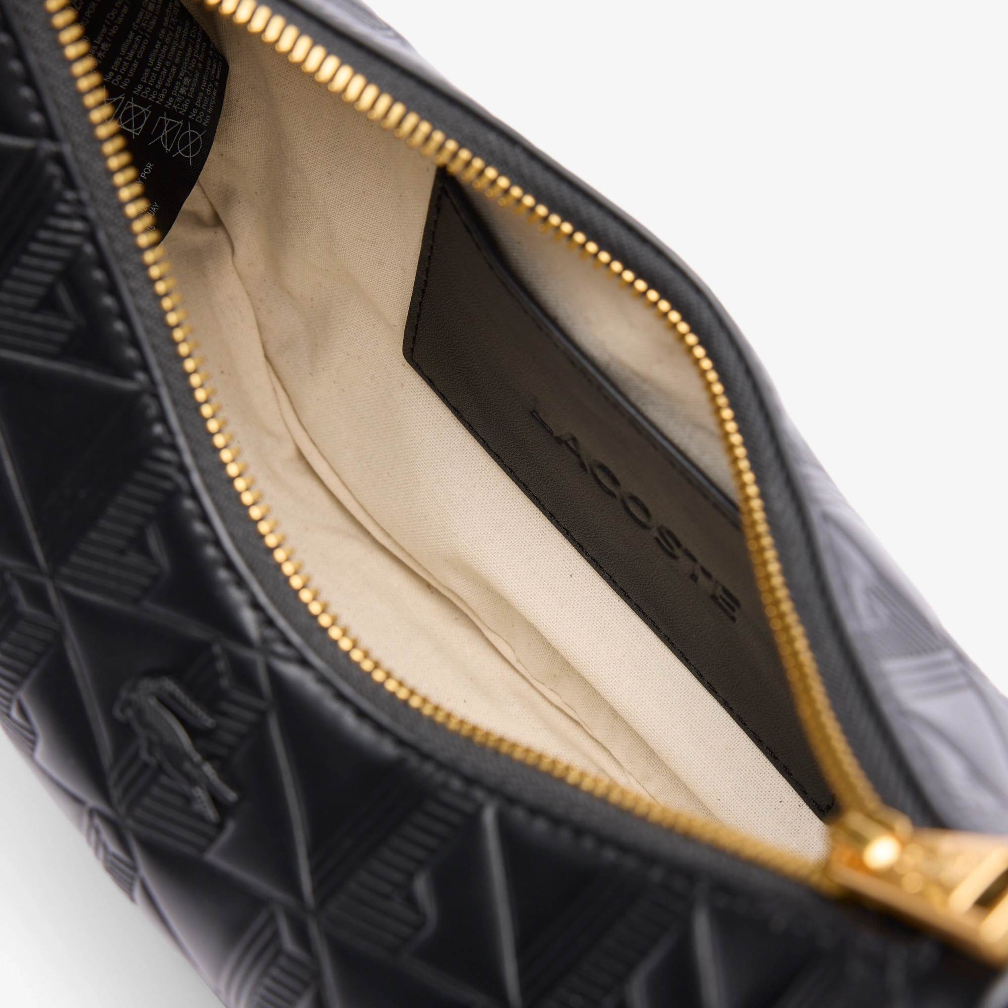 Maheki Embossed Leather Half Moon Bag