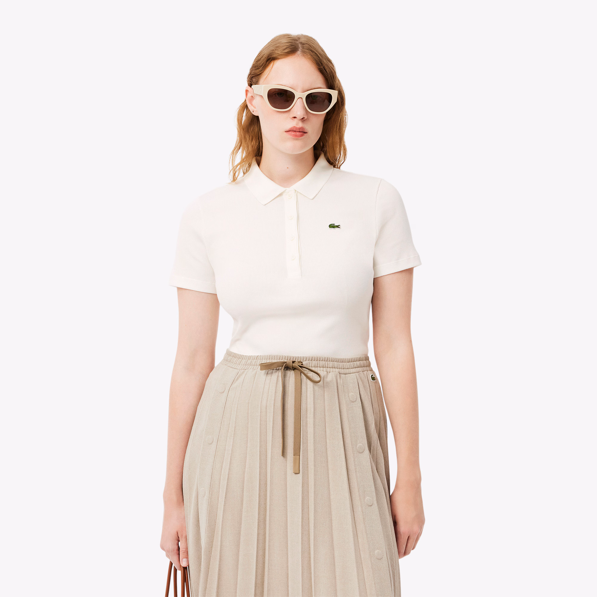 Women's Slim Fit L.12.D Ribbed Cotton Polo