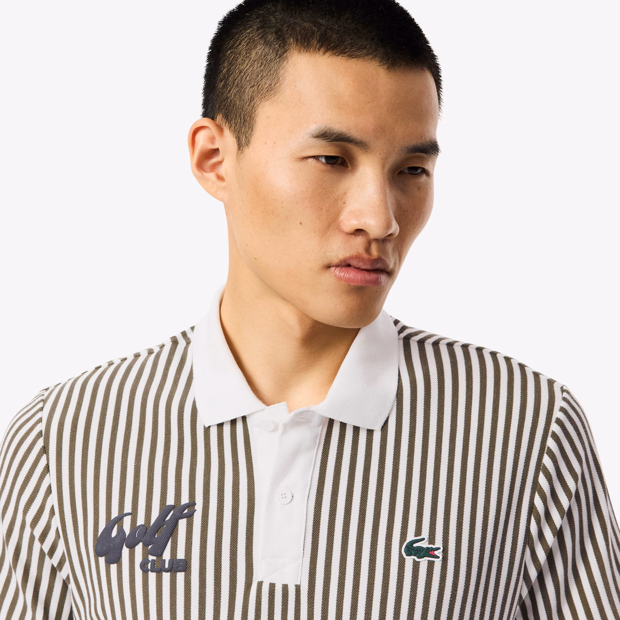 Men's Thermo-Regulating Striped Golf Polo