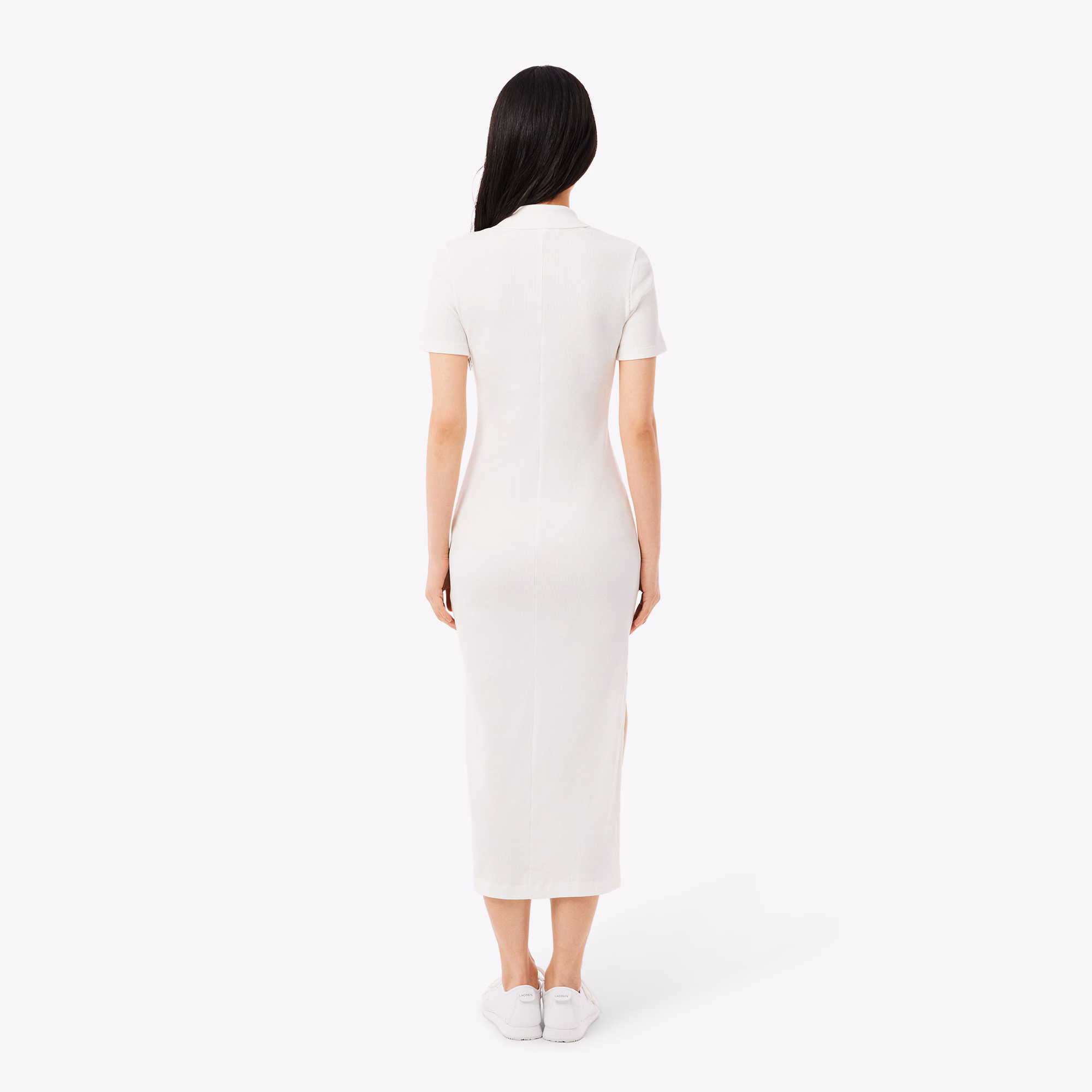 Women's Long Ribbed Cotton Polo Dress