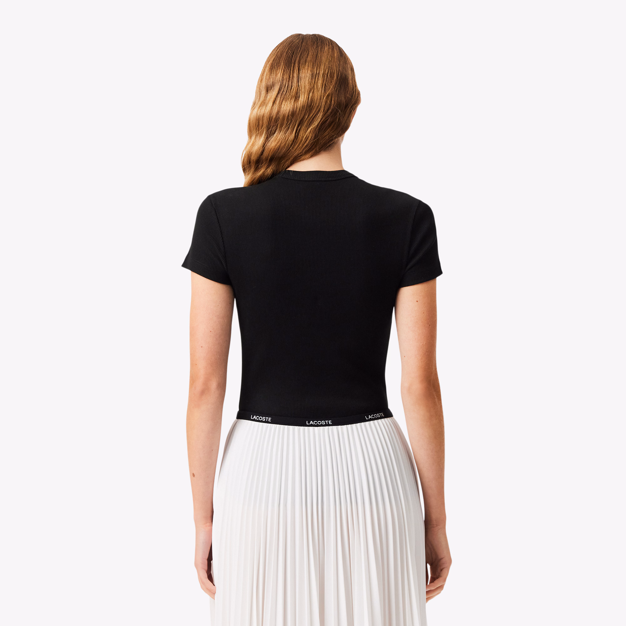 Women's Slim Fit Ribbed Cotton T-Shirt