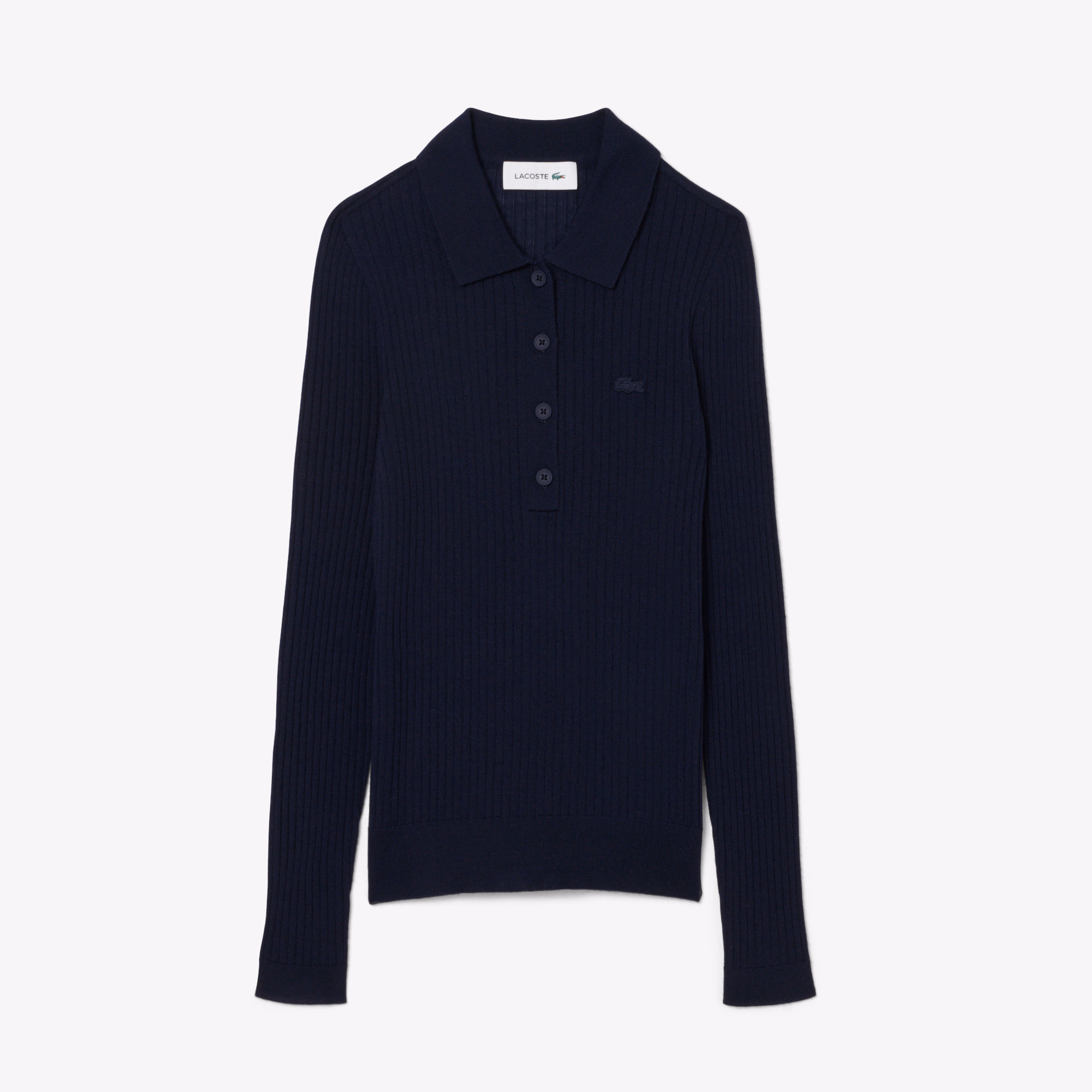 Women's Wool Jersey Polo Collar Sweater