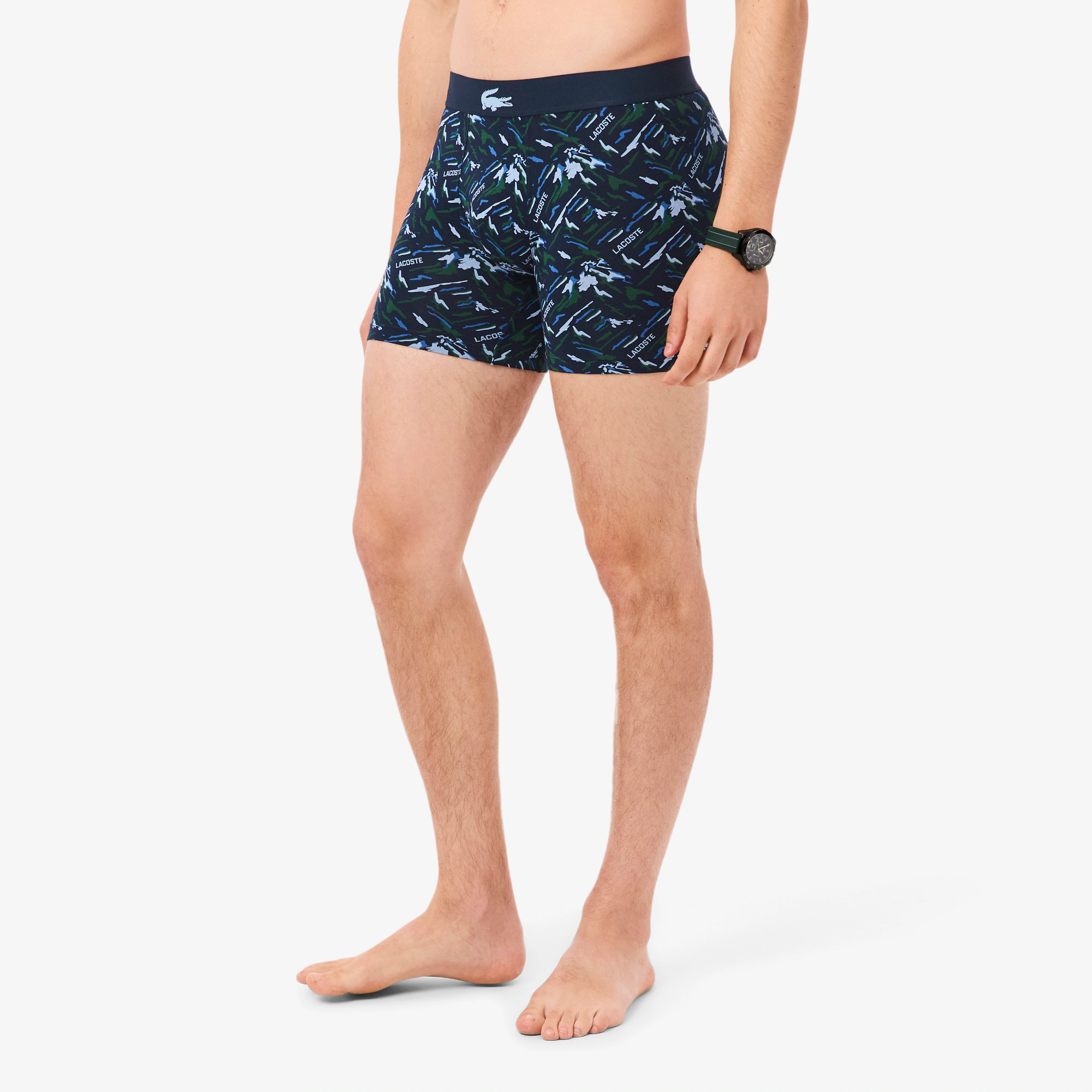 Men's Printed Stretch Cotton Boxer Briefs