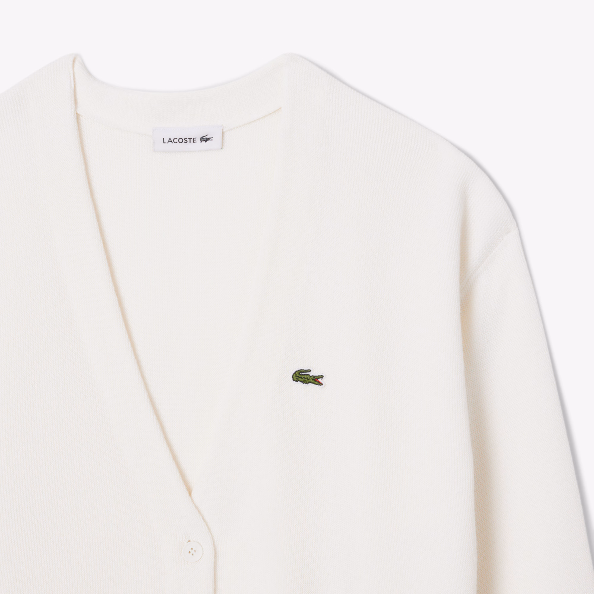 Women's V-Neck Moss Stitch Cotton Cardigan