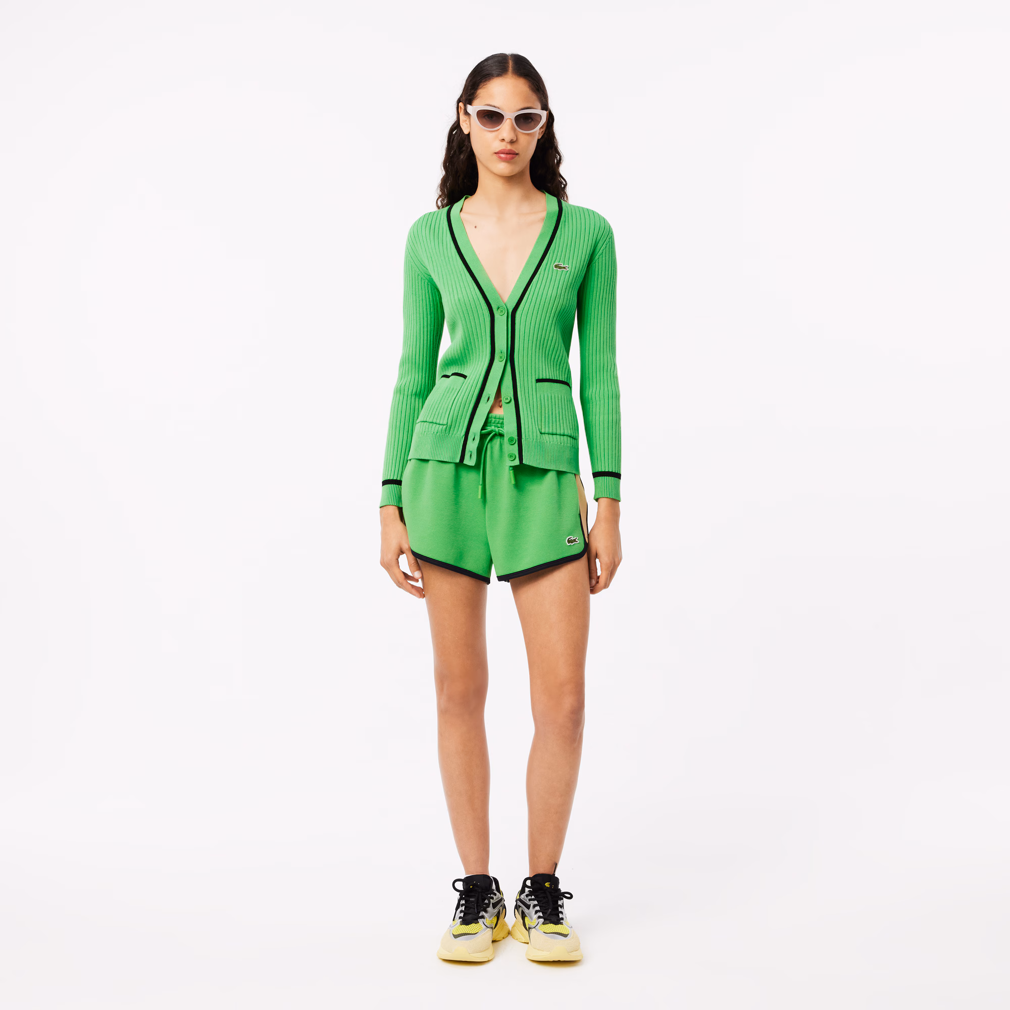 Women's Contrast Panel Piqué Shorts