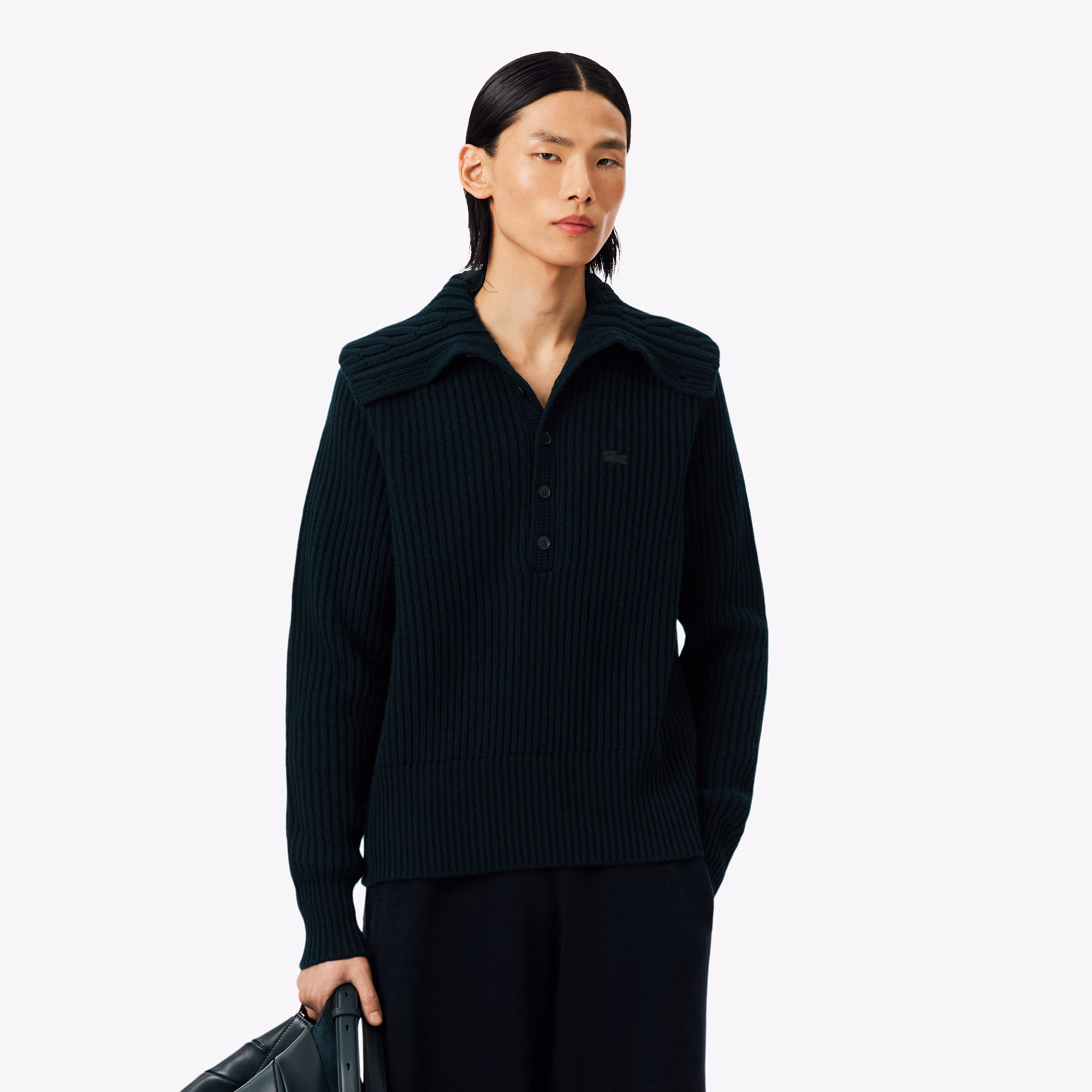 Runway Cable Neck Wool Sweater